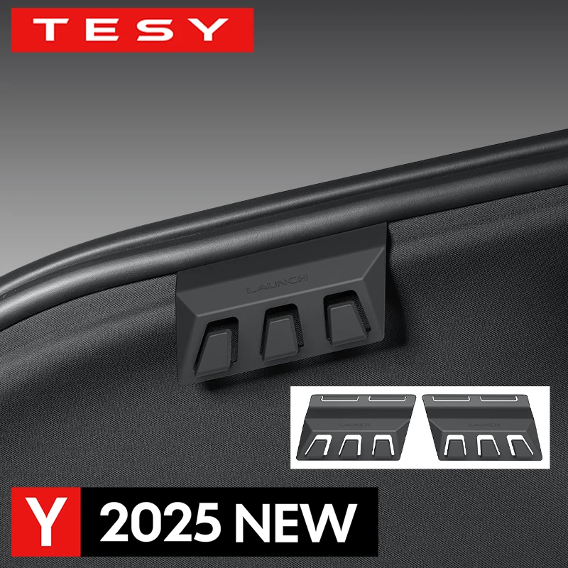 2 Stück Kofferraumhaken für Tesla Model Y Juniper 2025 2026 Zubehör versteckte hintere Kofferraum-Frachttaschenaufhänger Lebensmittelhaken Innenteile Image