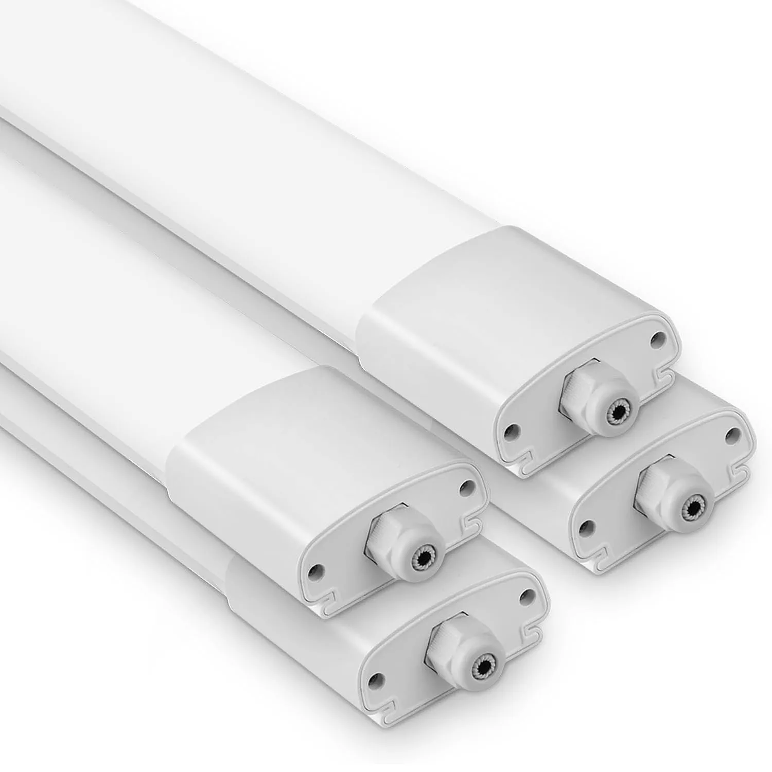 Packung mit 4/2 LED-Nassraumleuchten, 120 cm, 36 W, 3960 lm, IP66, wasserdichte, verknüpfbare Deckenleuchte für Garage, Werkstatt, Badezimmer, 4000 K Image