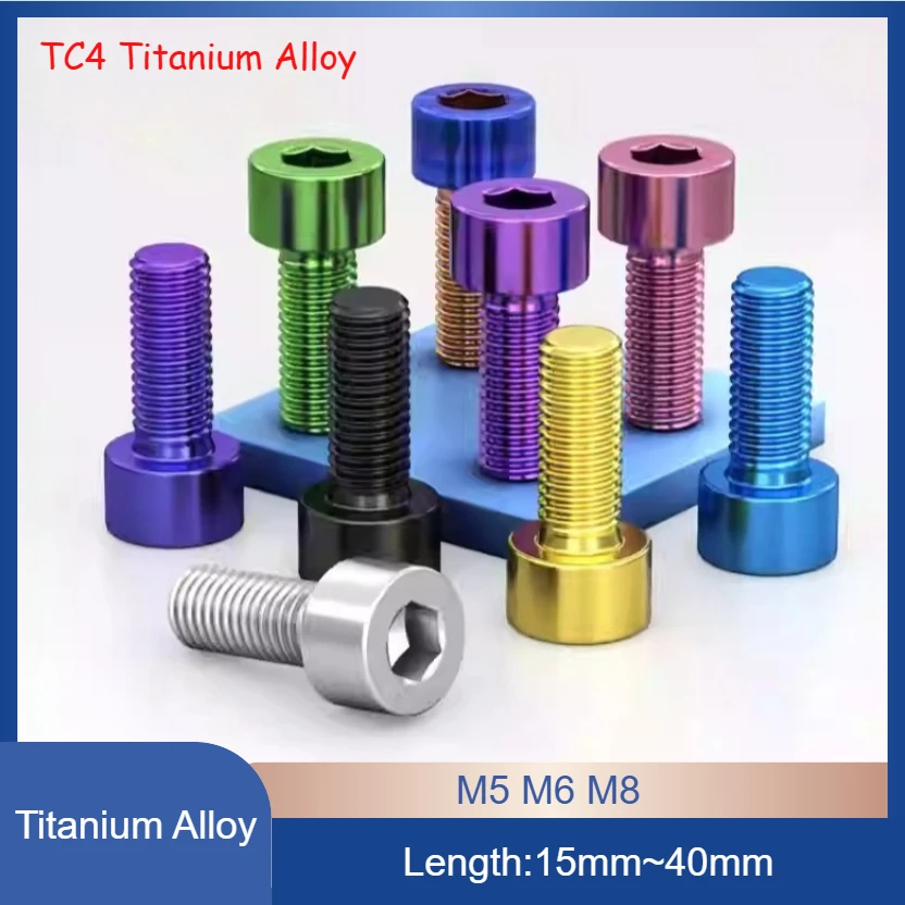 TC4 Innensechskantschrauben aus Titanlegierung, leichte farbige eloxierte Schrauben für Drohnen und RC-Modelle M5 M6 M8 Image