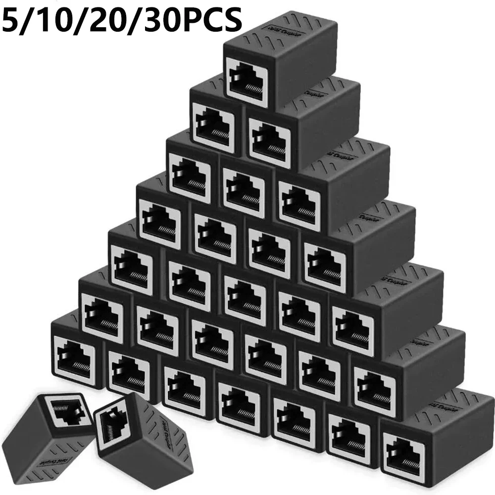 5/10/20/30 Stück RJ45 PC-Hardware-Adapter Ethernet-Kabel-Verlängerung Cat 5 Cat 6 Cat6a Koppler-Verlängerung Steckverbinder Ethernet-Koppler Image