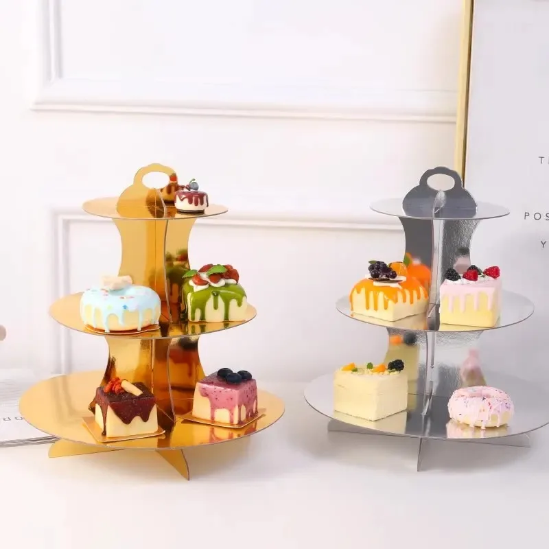 1 Stück Kindergeburtstag Dessert-Tisch Dekoration Hochzeitsfeier Zubehör Dekoration Einweg-Papier Kuchenständer Image