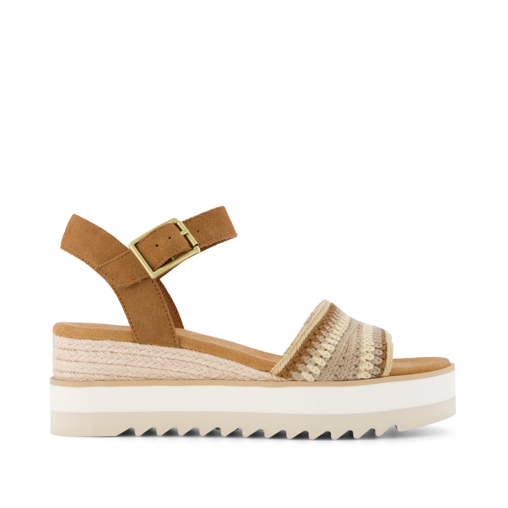 Women's Diana Wedge Sandal Almond Crochet | Natural | Size 8.5 | TOMS Official Site - Shoes, Accessories, & Apparel