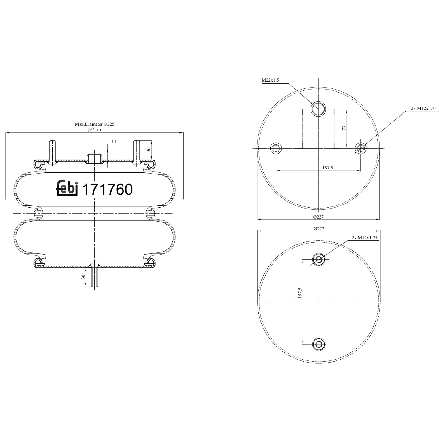 FEBI BILSTEIN Federbalg, Luftfederung DAF 171760 1892484 Image