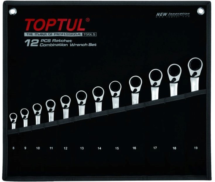 TOPTUL Ratschen-Ringgabelschlüsselsatz GPAQ1203 Image