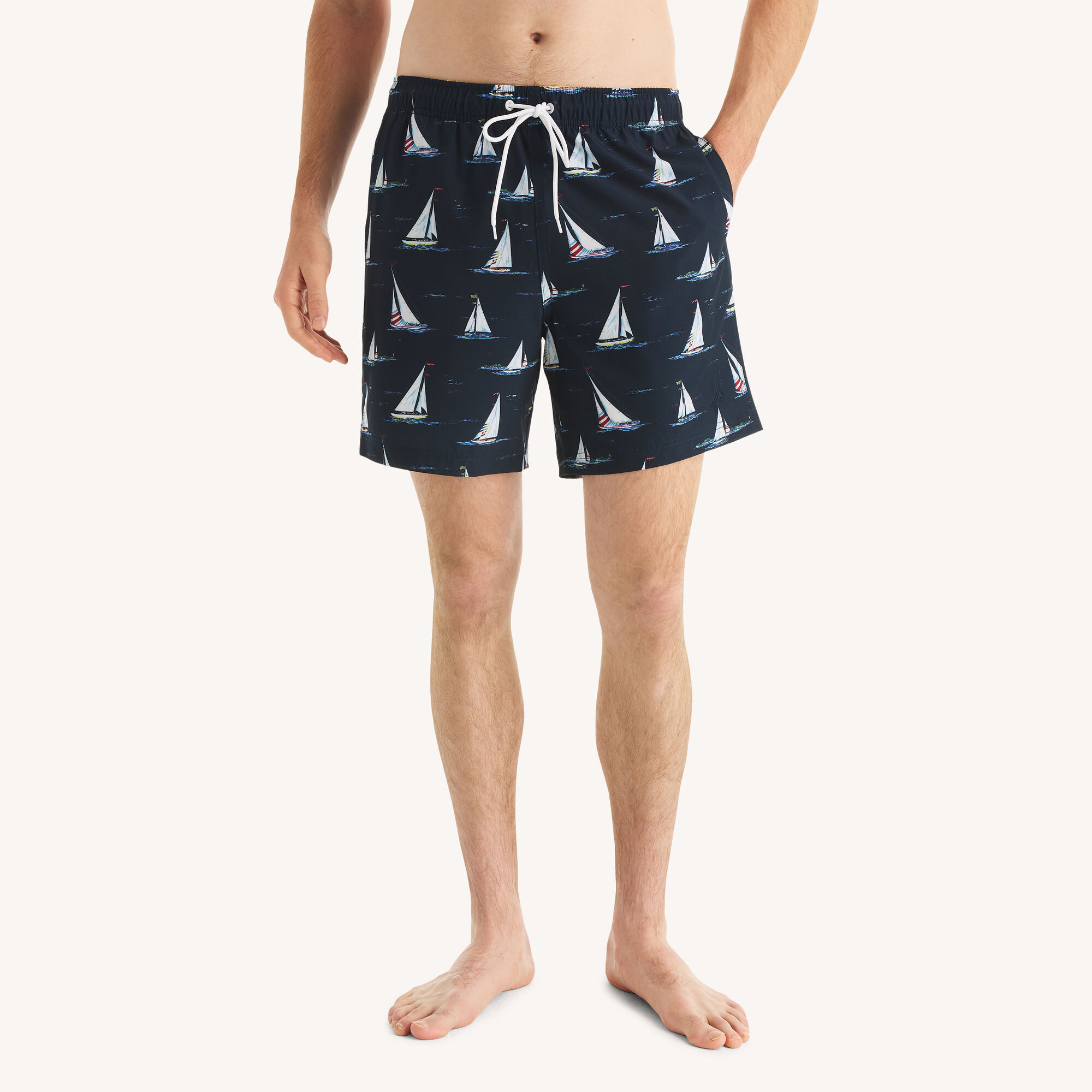 Nautica Men's 7" Printed Quick-Dry Swim 401 (Navy), XXL