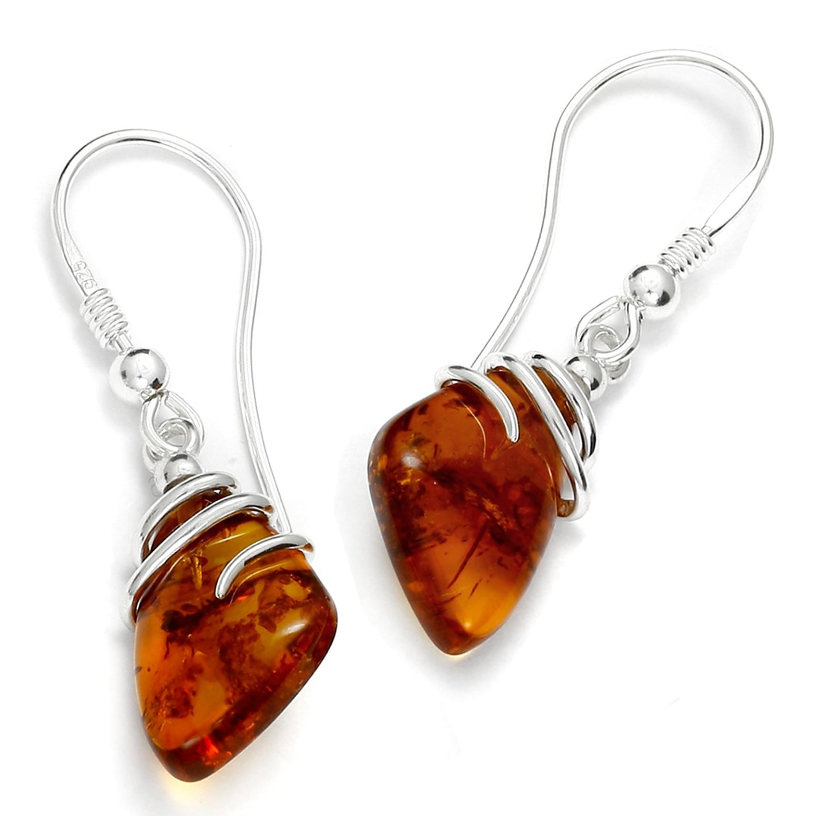 Paar Ohrhänger OSTSEE-SCHMUCK "- Danica - Silber 925/000 - Bernstein" Gr. 40, silber (silber 925, silberfarben, weiß), Ohrringe, Damen, Silber 925 (Sterlingsilber)