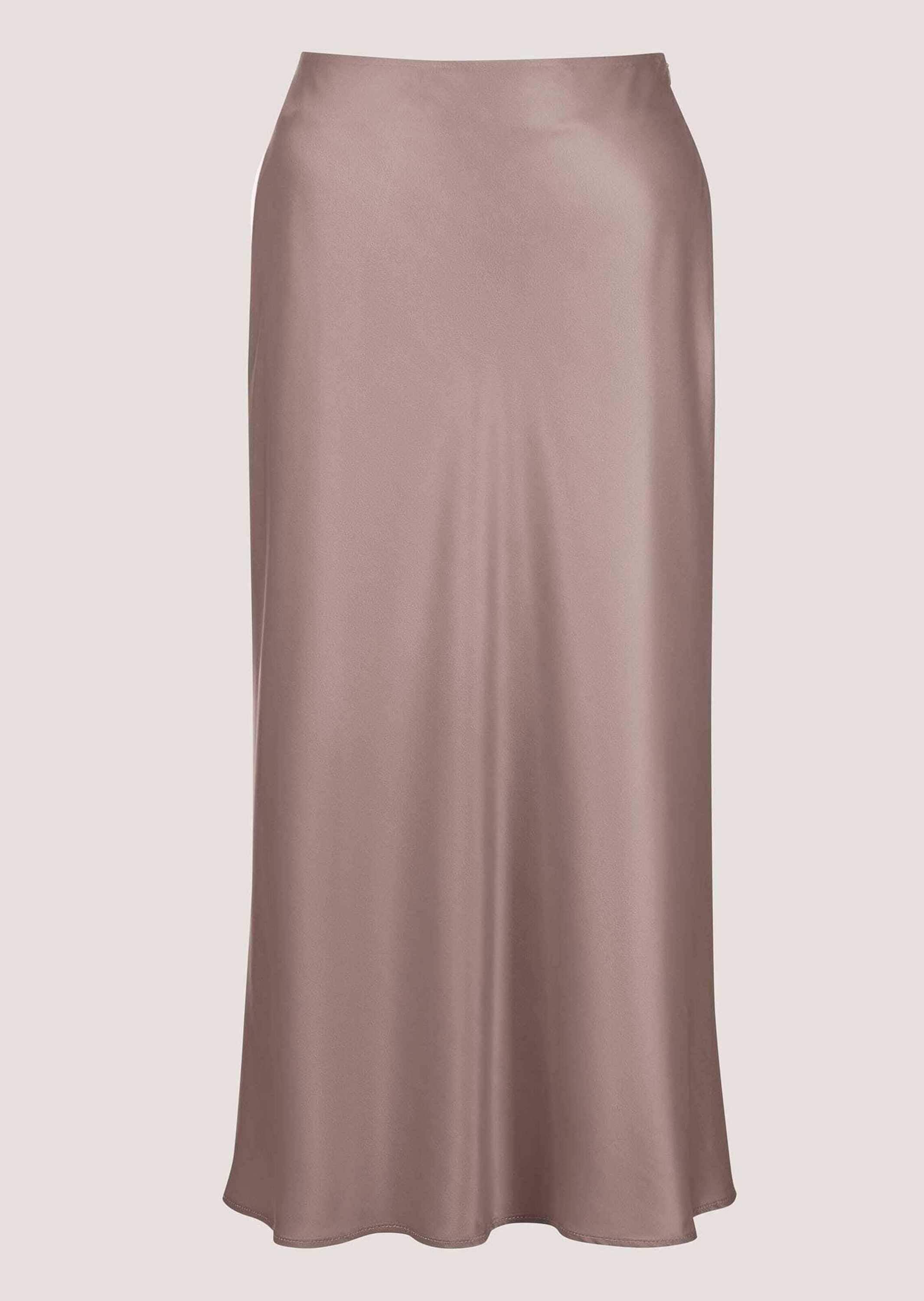 Midirock MADELEINE "Midirock Midi Satinrock für elegante Anlässe", Damen, Gr. 48, rosa (mauve), Obermaterial: 100% Polyester PES., Modern, normal, Röcke, Satin