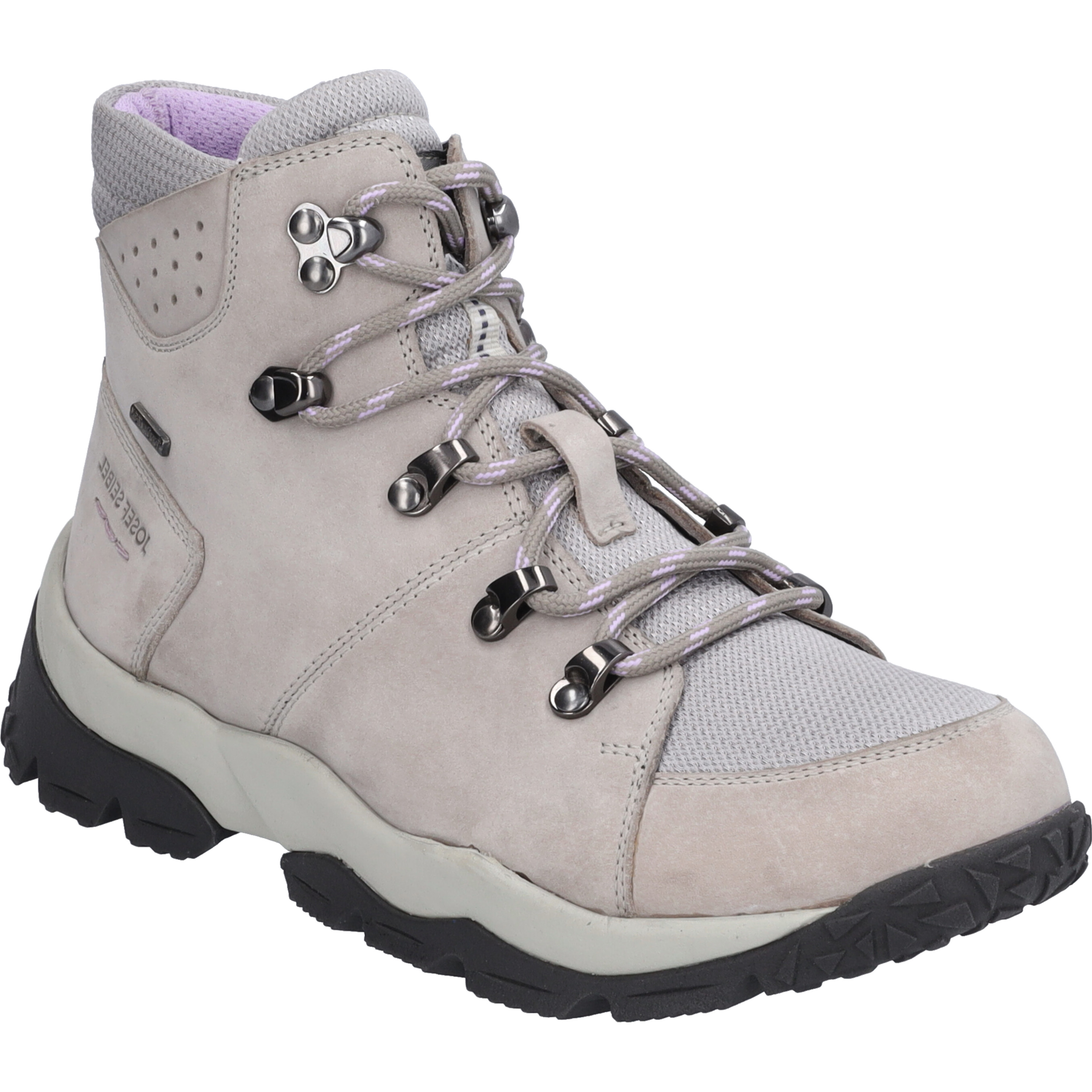 Stiefelette JOSEF SEIBEL "Philippa 50, hellgrau-kombi", Damen, Gr. 40, grau (hellgrau, kombi), Obermaterial: 80% Rindsleder Leather cow. 20% Textilmaterial TEXMAT., Schuhe Stiefelette