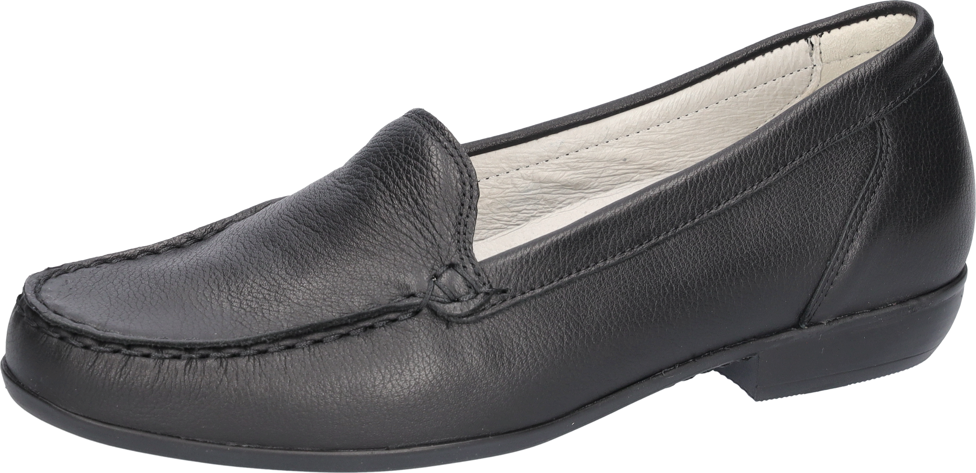 Mokassin WALDLÄUFER "HINA", Damen, Gr. 7 (40,5), schwarz, Nappaleder, unifarben, Schuhe Mokassin, Slipper, Bequemschuh, Schlupfschuh in Komfortweite H (= sehr weit)