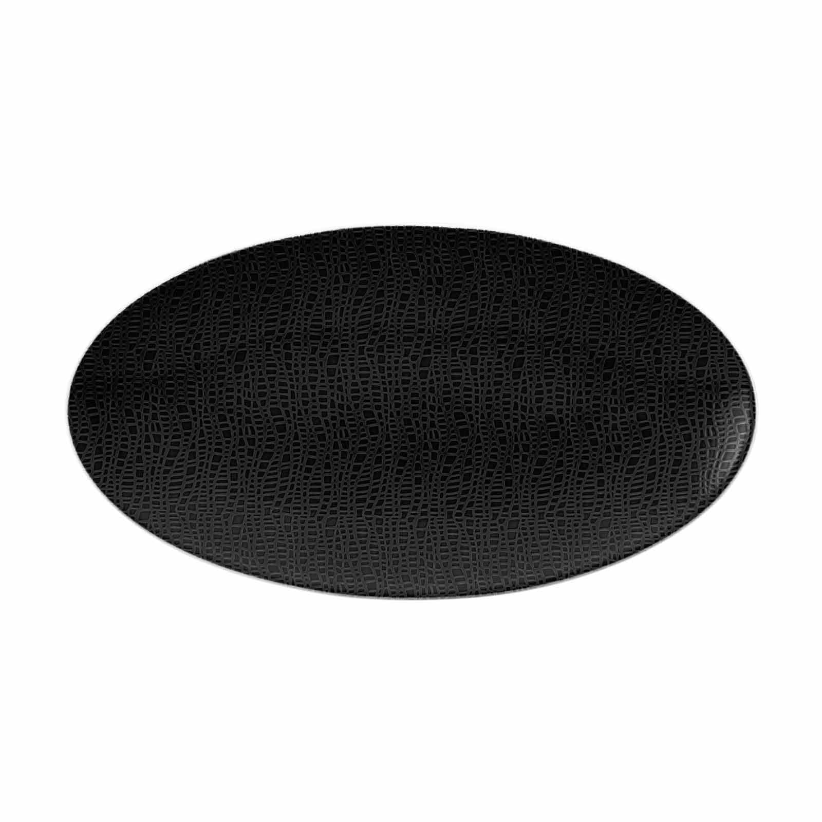 Servierplatte SELTMANN WEIDEN "Servierplatte Life Fashion 33x18 cm", schwarz (glamorous schwarz), L:32,9cm, Porzellan, Servierplatten, Servierplatte