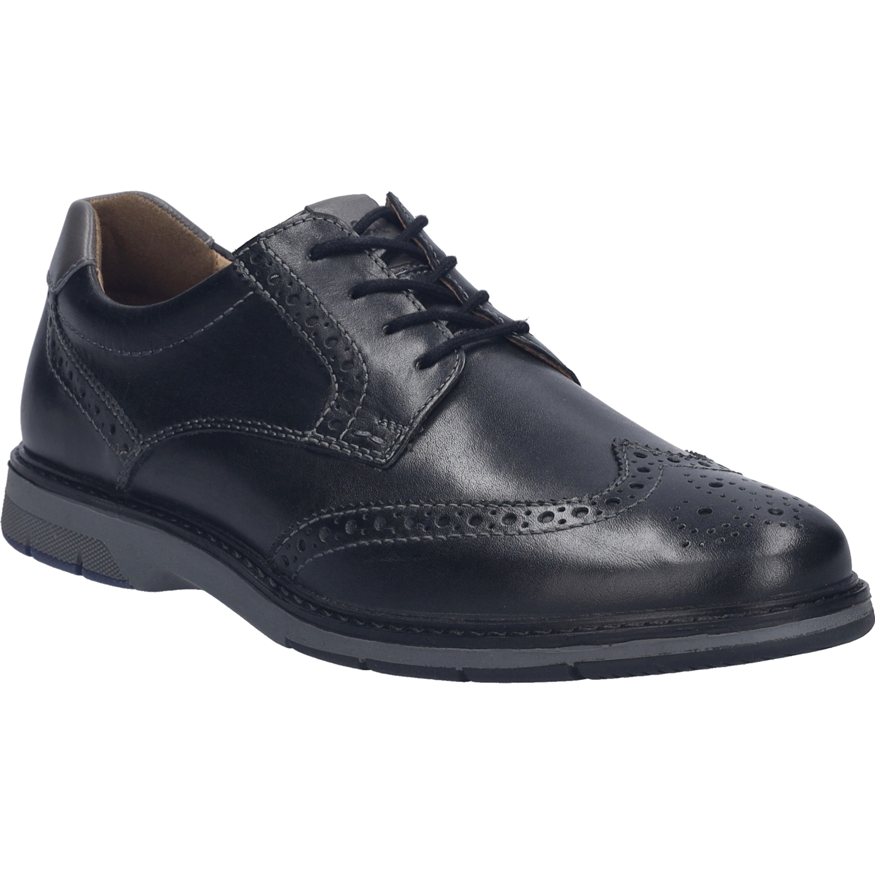 Schnürschuh JOSEF SEIBEL "Stuart 04, schwarz-kombi", Herren, Gr. 46, schwarz (schwarz, kombi), Obermaterial: 100% Rindsleder Leather cow., Schuhe Schnürschuh