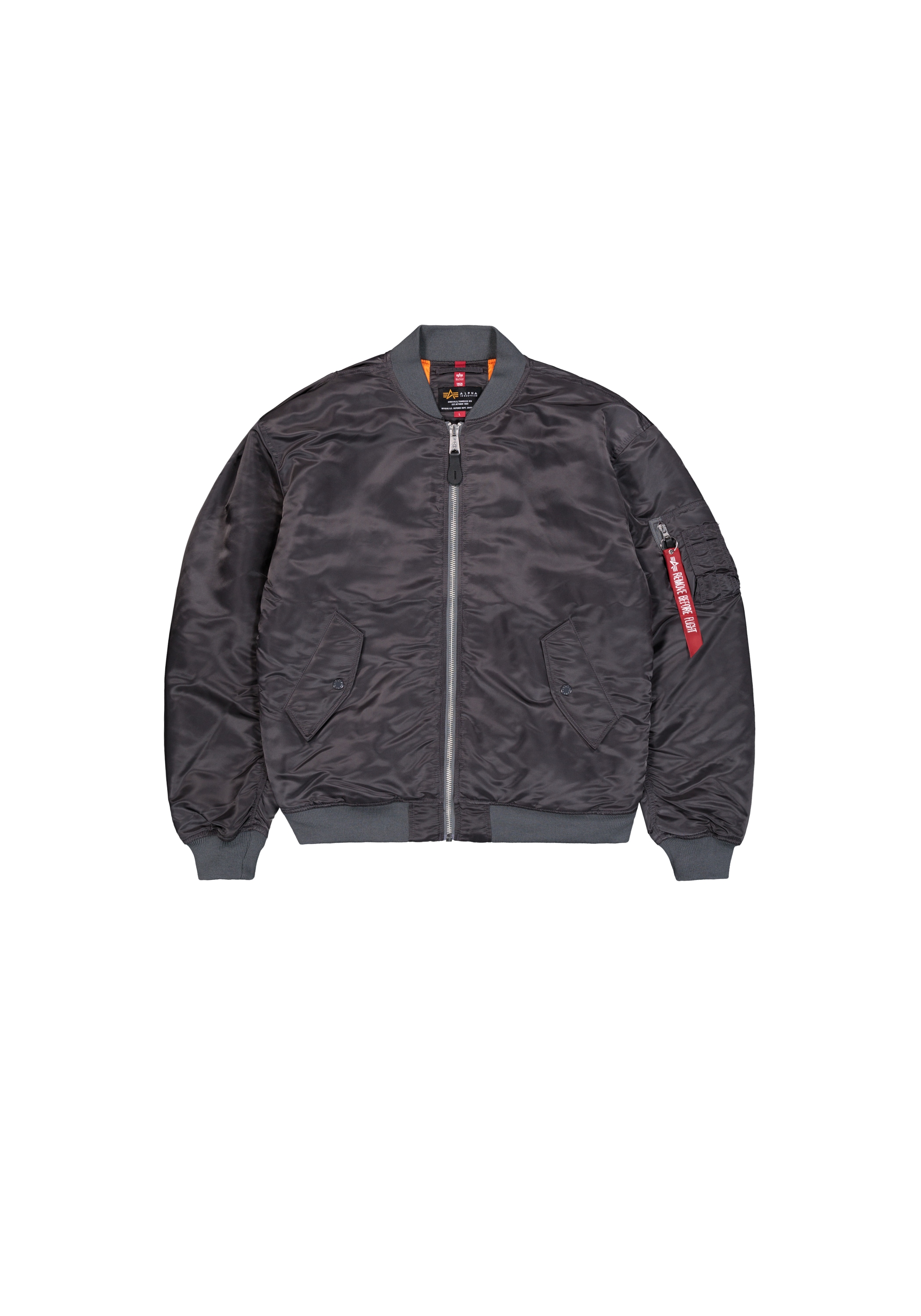Bomberjacke ALPHA INDUSTRIES "MA-1 CS", Herren, Gr. XL, grau (vintage grau), Obermaterial: 100% Nylon; Futter: 100% Nylon; Füllung: 100% Polyester, Jacken Bomberjacke