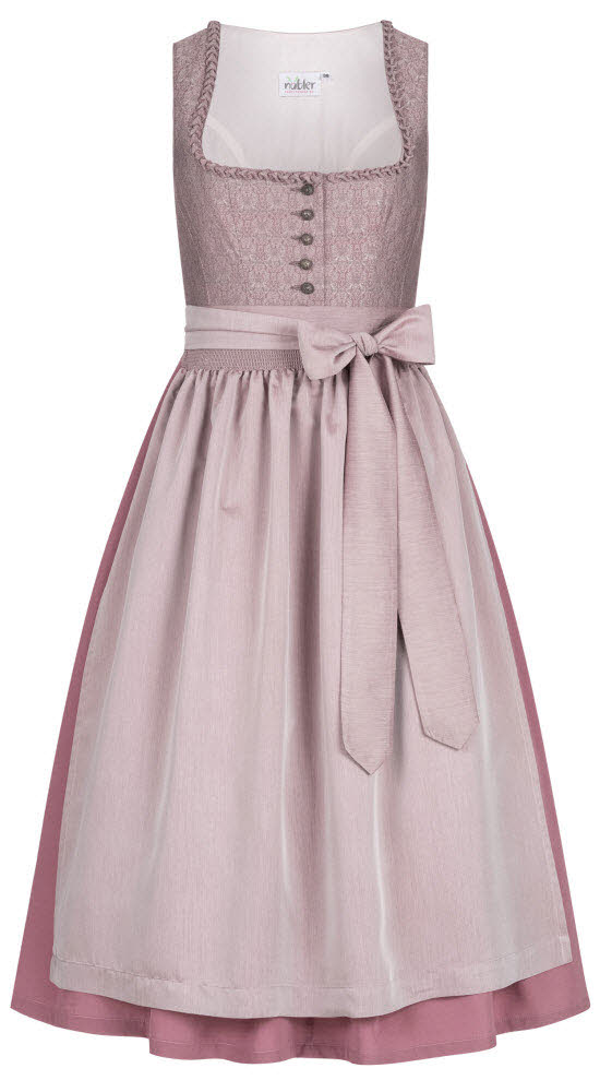 Dirndl NÜBLER "Dirndl lang Adele", Damen, Gr. 44, EURO, rosa, Obermaterial: 100% Polyester PES., Kleider