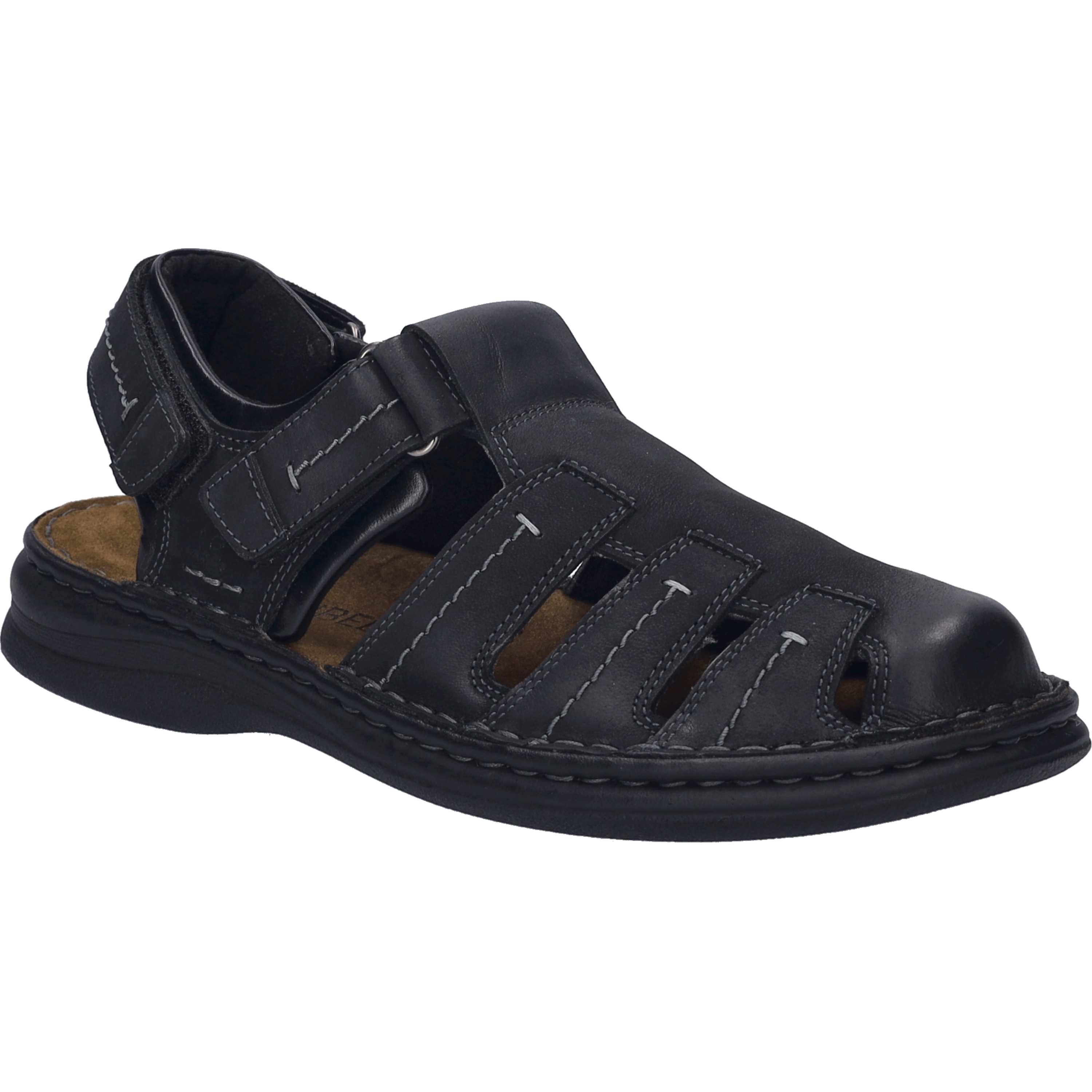 Sandale JOSEF SEIBEL "Max 92, schwarz", Herren, Gr. 45, schwarz, Obermaterial: 100% Rindsleder Leather cow., Schuhe Sandale