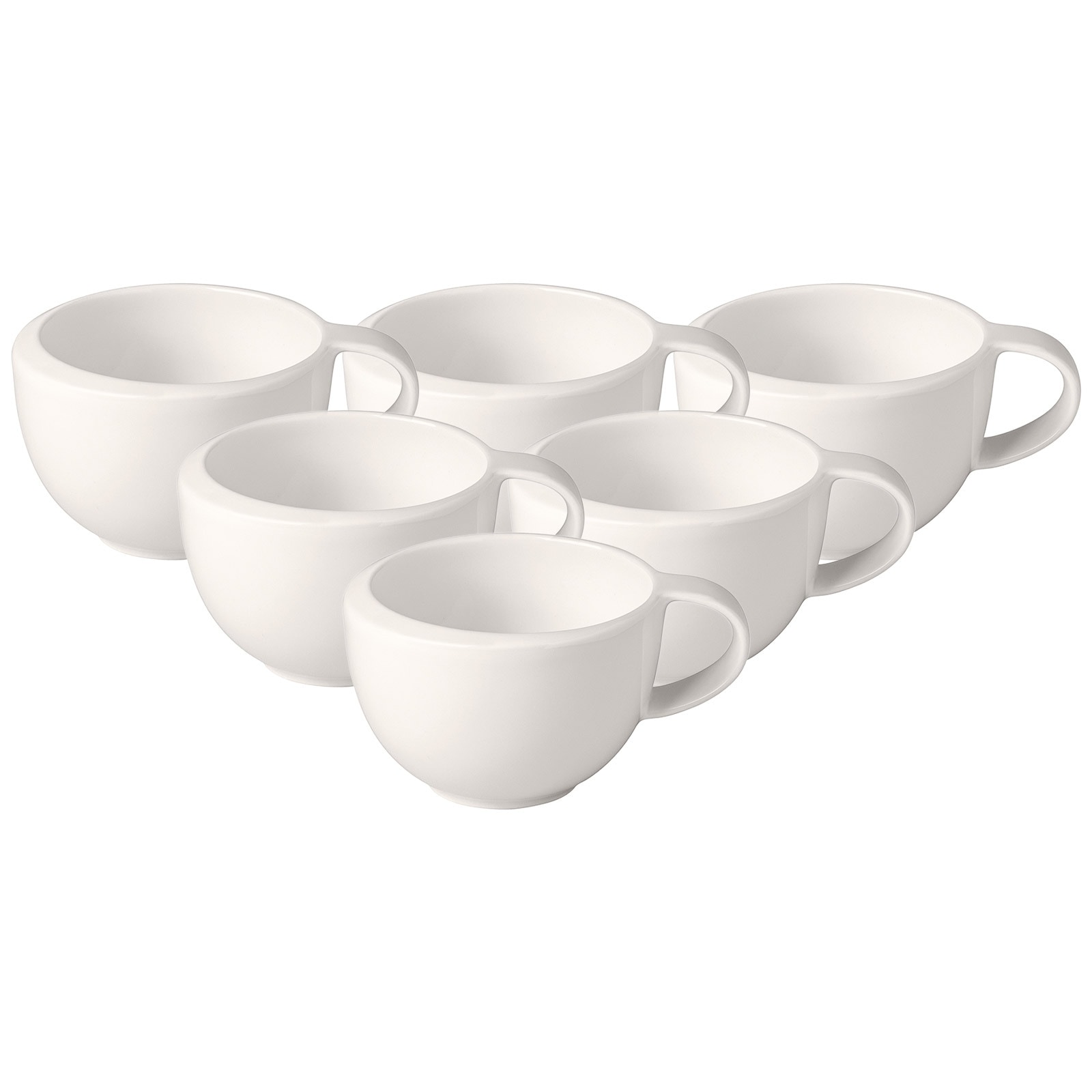 Espressotasse VILLEROY & BOCH "Mokka-/ Espressotasse NewMoon 100 ml 6er Set weiß", weiß, 6 tlg., Porzellan, Trinkgefäße, Espressotasse Image