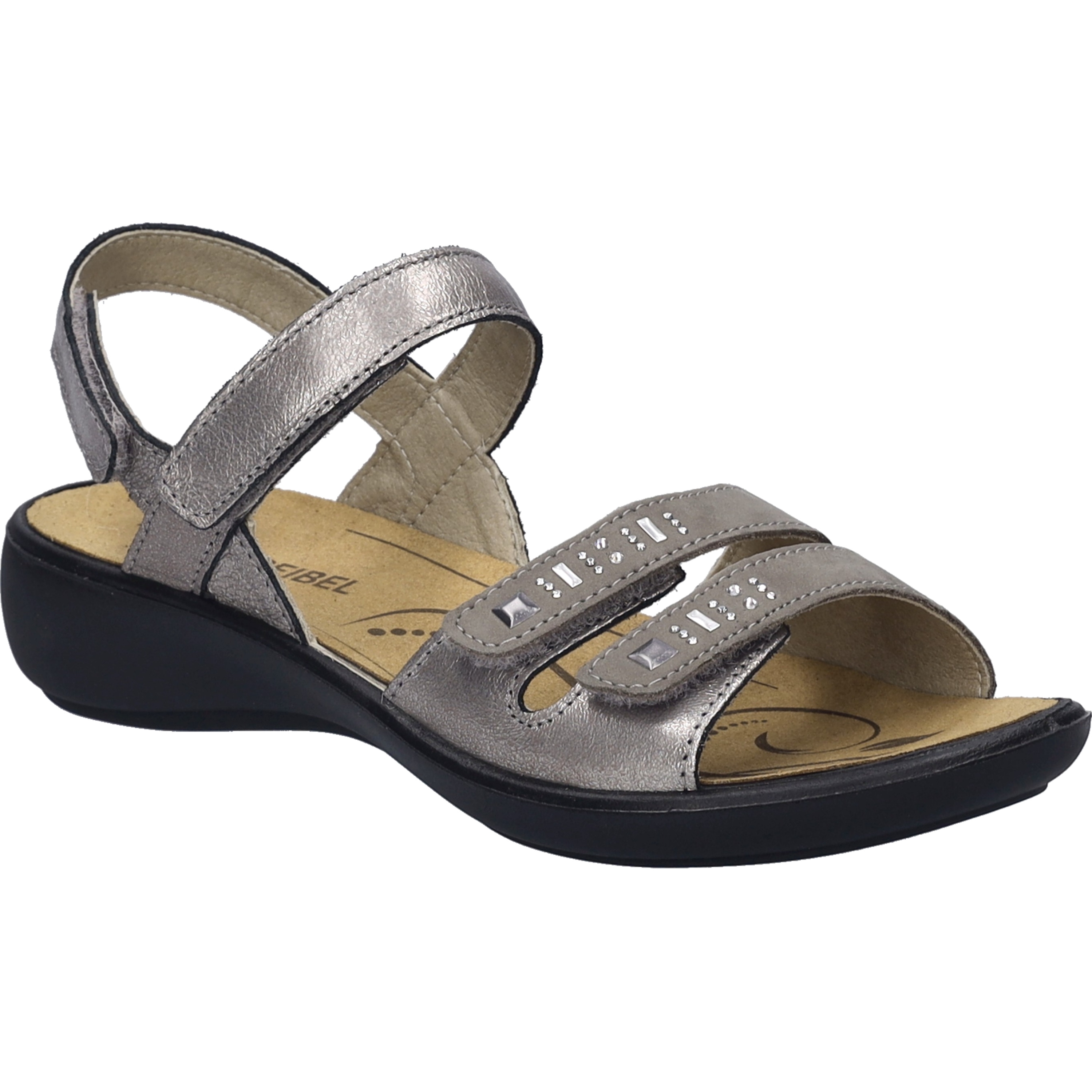 Sandale JOSEF SEIBEL "Ibiza 86, platin", Damen, Gr. 35, grau (platin), Obermaterial: 100% Rindsleder Leather cow., Schuhe Sandale