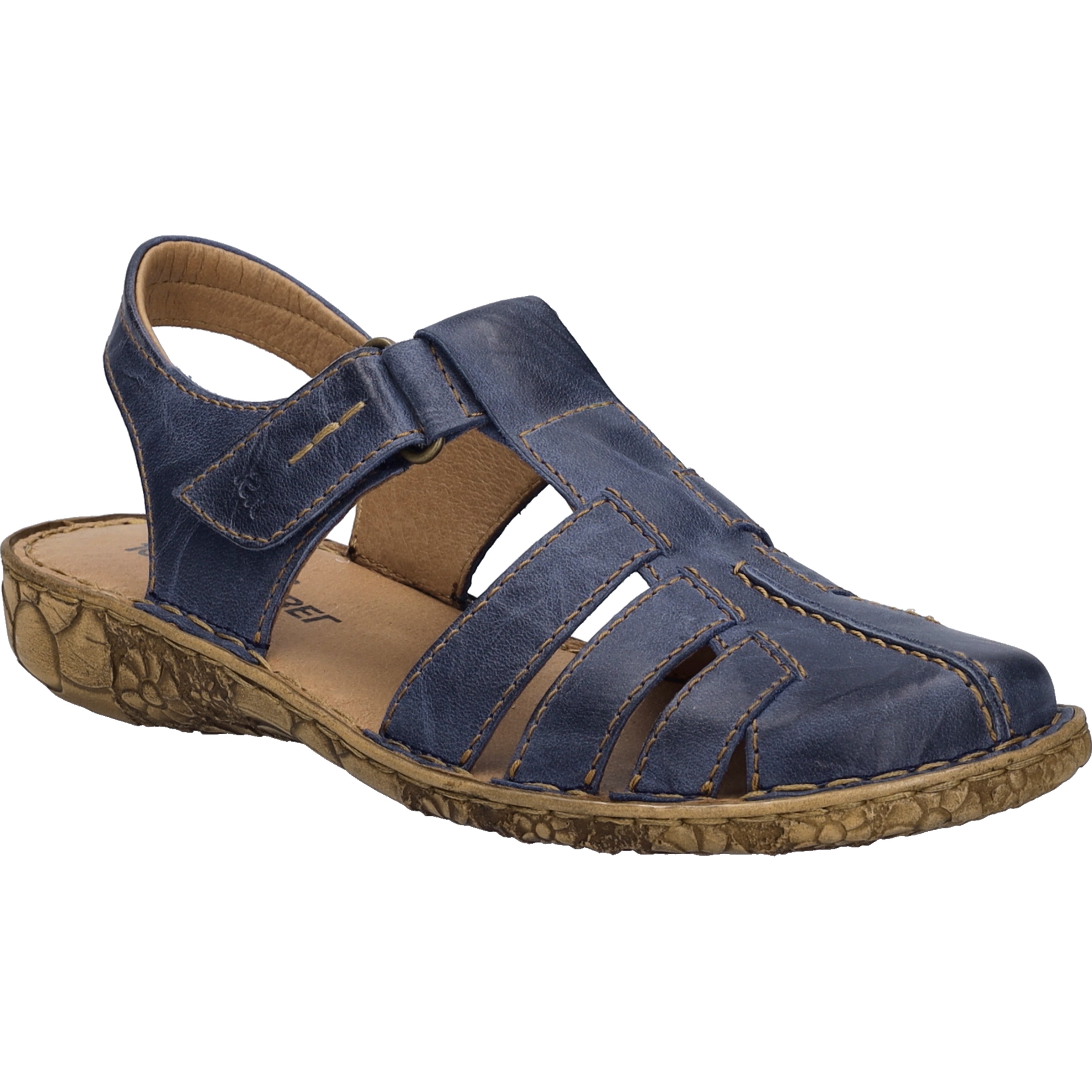 Sandale JOSEF SEIBEL "Rosalie 48, dunkelblau", Damen, Gr. 43, blau (dunkelblau), Obermaterial: 100% Rindsleder Leather cow., Schuhe Sandale