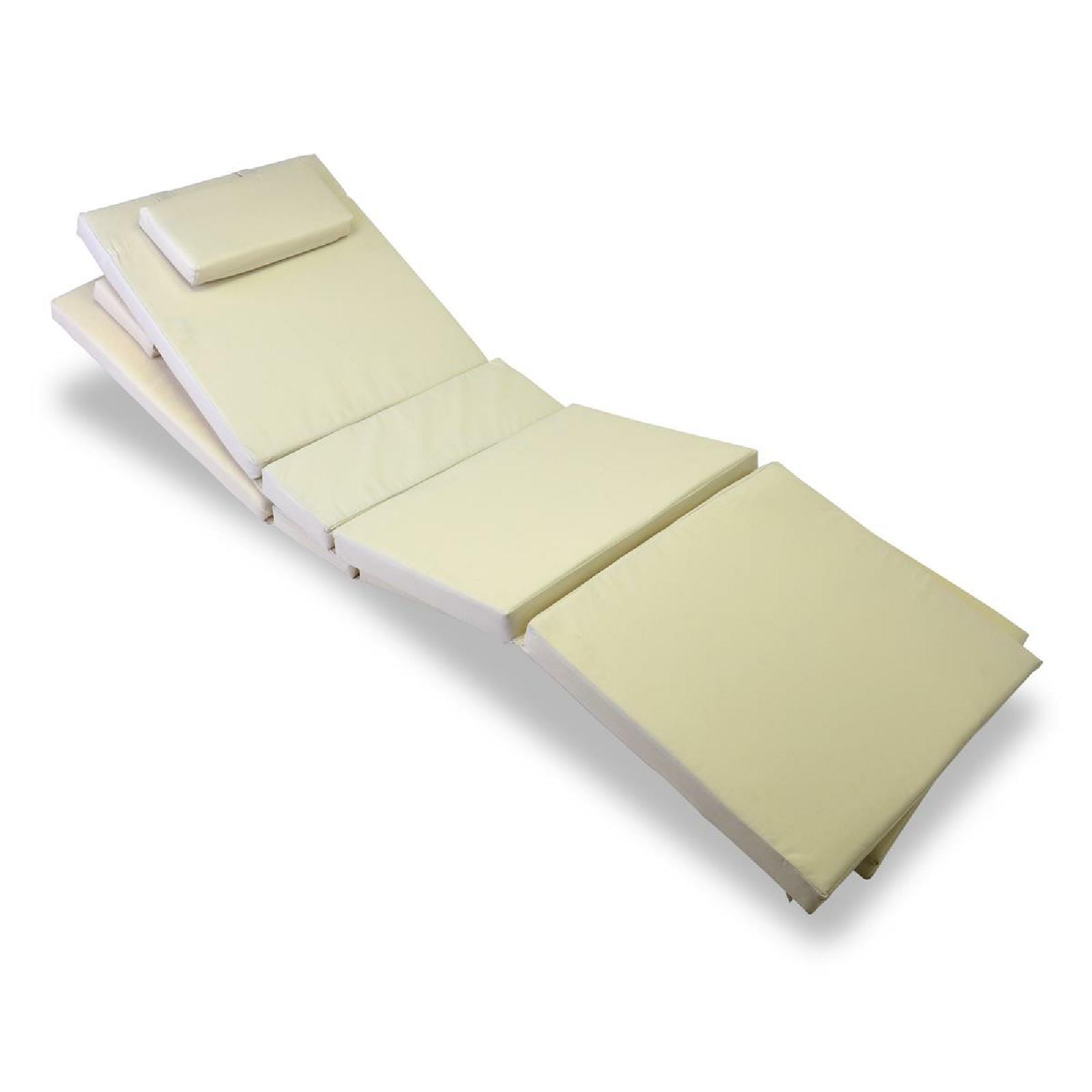 Gartenliege VCM "Auflage für Sonnenliege mit Kopfkissen creme", beige (schwarz), Obermaterial: 100% Textilmaterial TEXMAT., Gartenliegen, Gartenliege