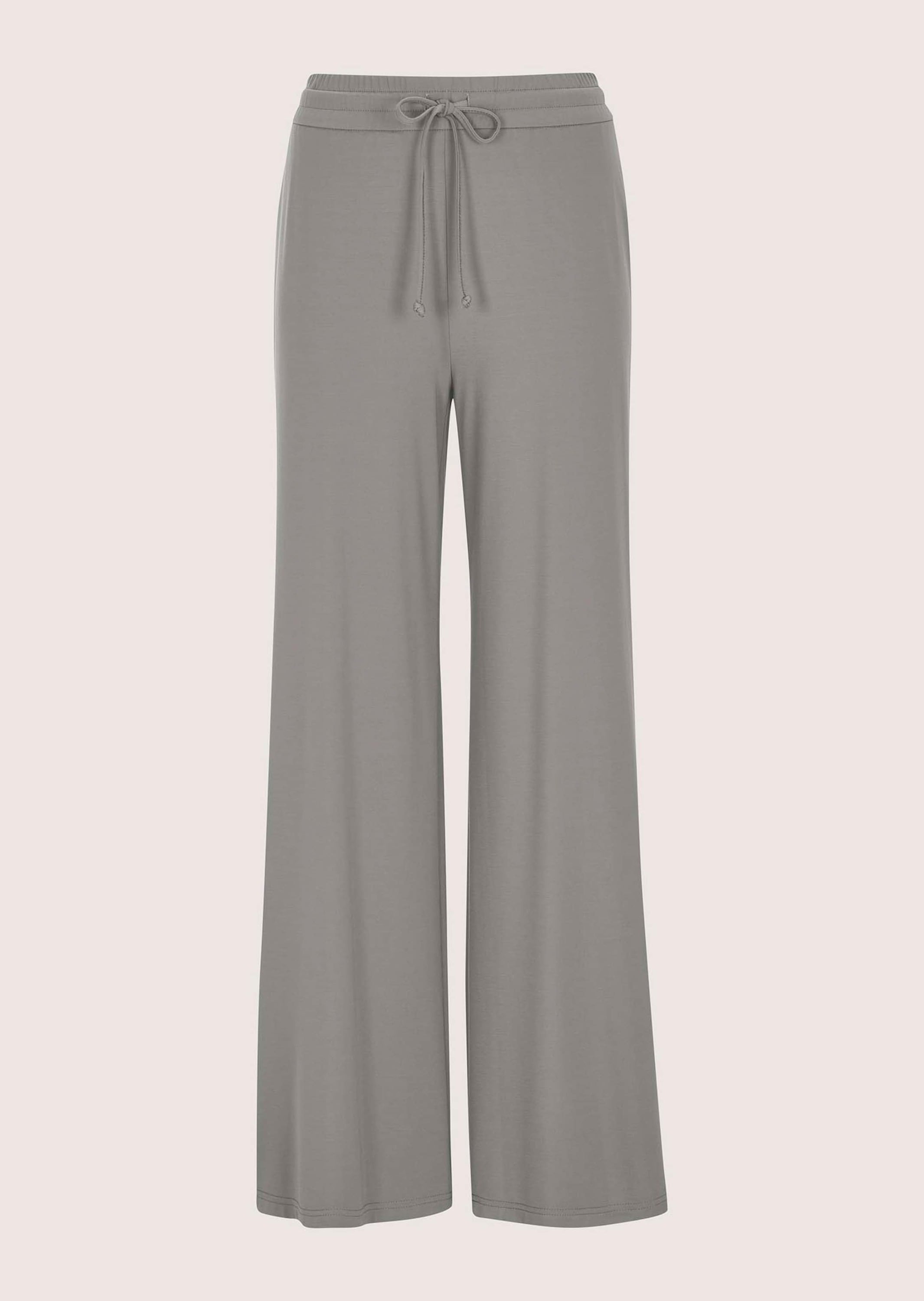 Jerseyhose MADELEINE "Jerseyhose Schlupfhose mit Tunnelzug", Damen, Gr. 21, N + K Gr, grau (schilf), Obermaterial: 62% Viskose CV. 30% Polyamid PA. 8% Elasthan EL., Hosen Jerseyhose