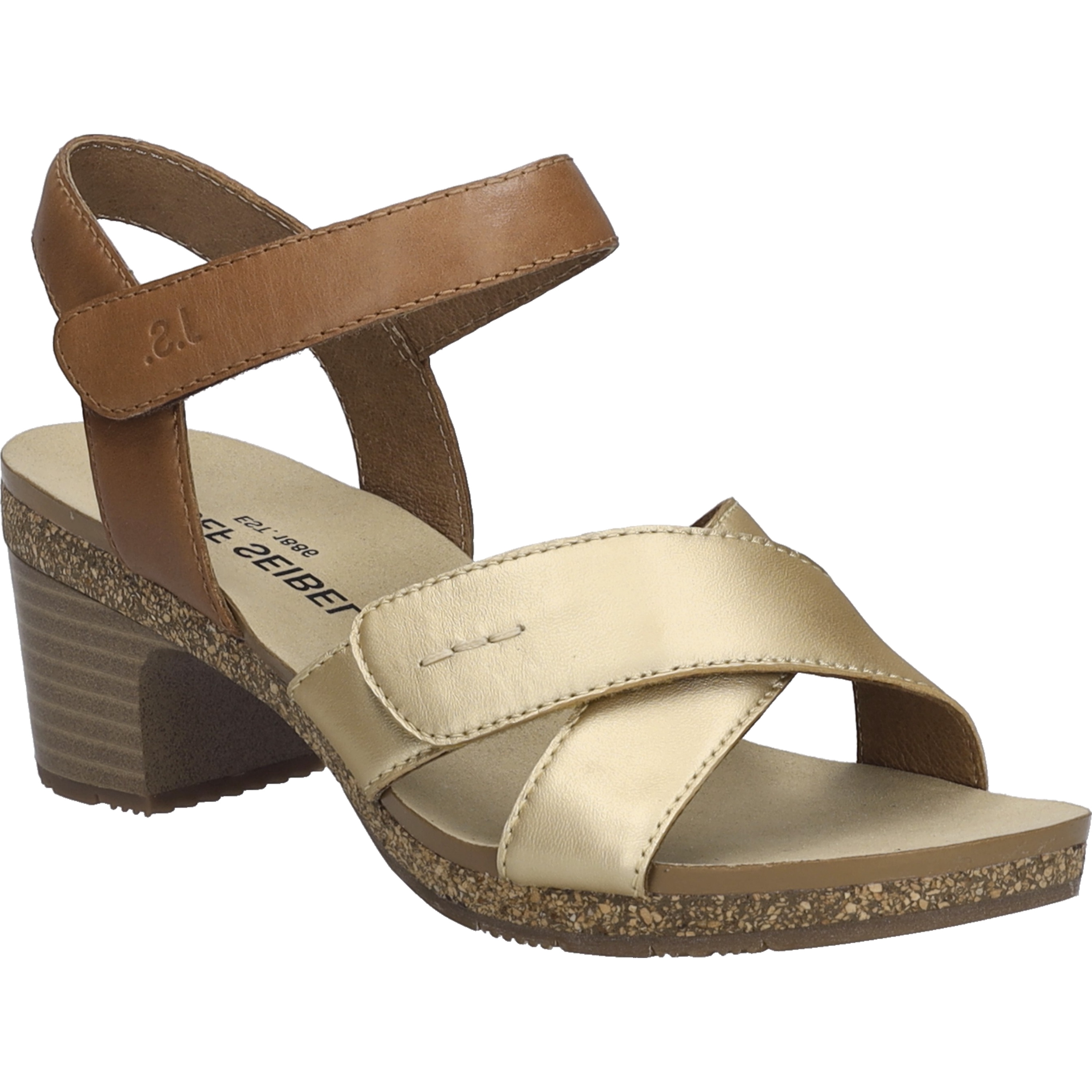 Sandale JOSEF SEIBEL "Grace 01, gold-kombi", Damen, Gr. 37, gold (gold, kombi), Obermaterial: 100% Rindsleder Leather cow., Schuhe Sandale