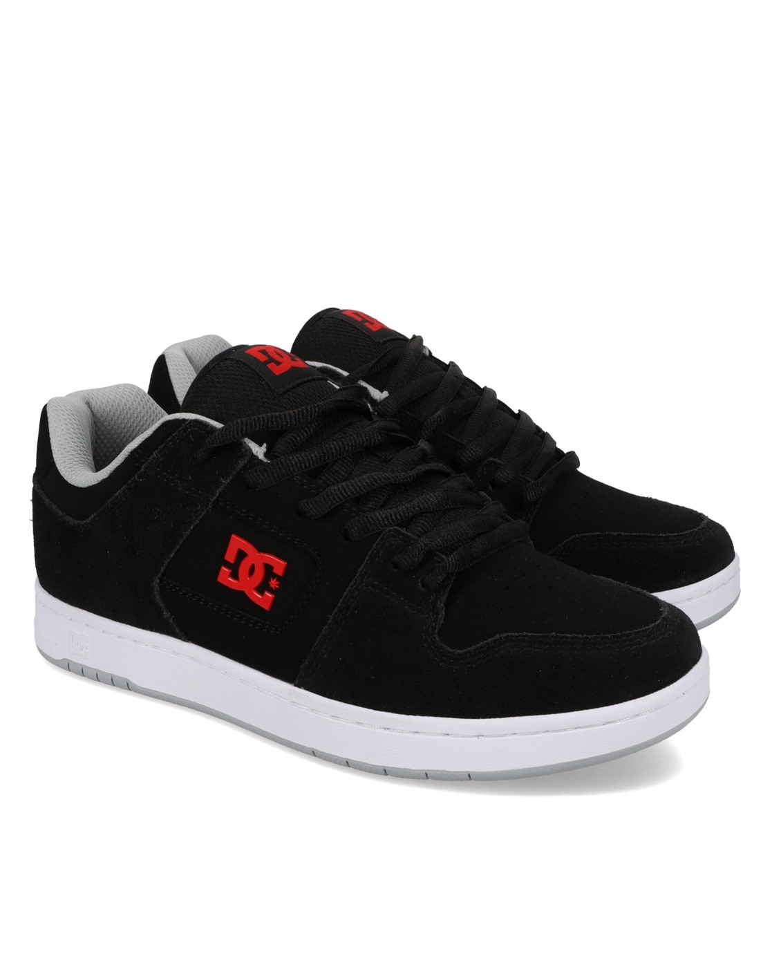 Sneaker DC SHOES "Manteca", Herren, Gr. 5(37), schwarz, schwarz, rot, Obermaterial:Obermaterial: Leder (Kuh) / Futter: Textil / Außensohle: Gummi;, Schuhe Sneaker
