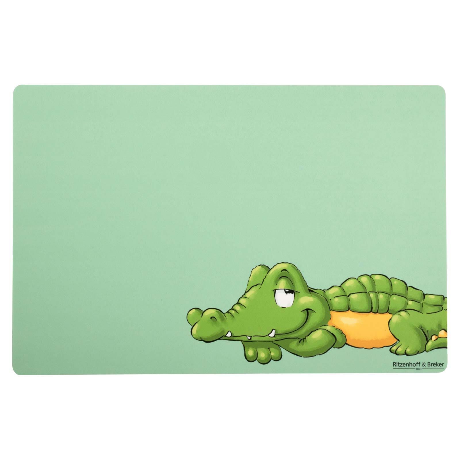 Platzset RITZENHOFF & BREKER "Platzset Happy Zoo 45 x 30 cm", grün (krokodil), Platzsets Image