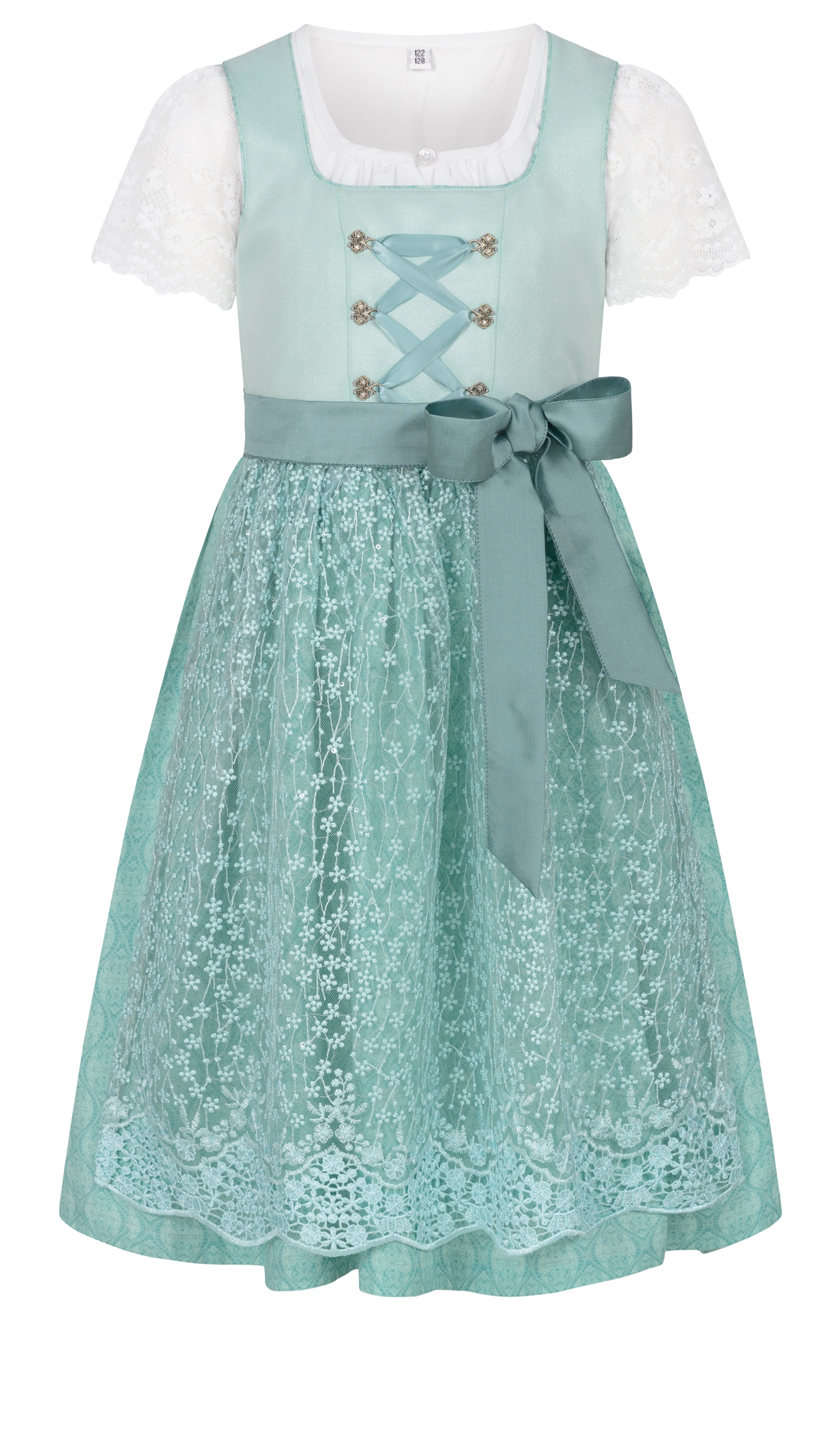 Dirndl NÜBLER "Kinderdirndl Gundi", Mädchen, Gr. 152, EURO, blau, Obermaterial: 100% Polyester PES., Kleider Image