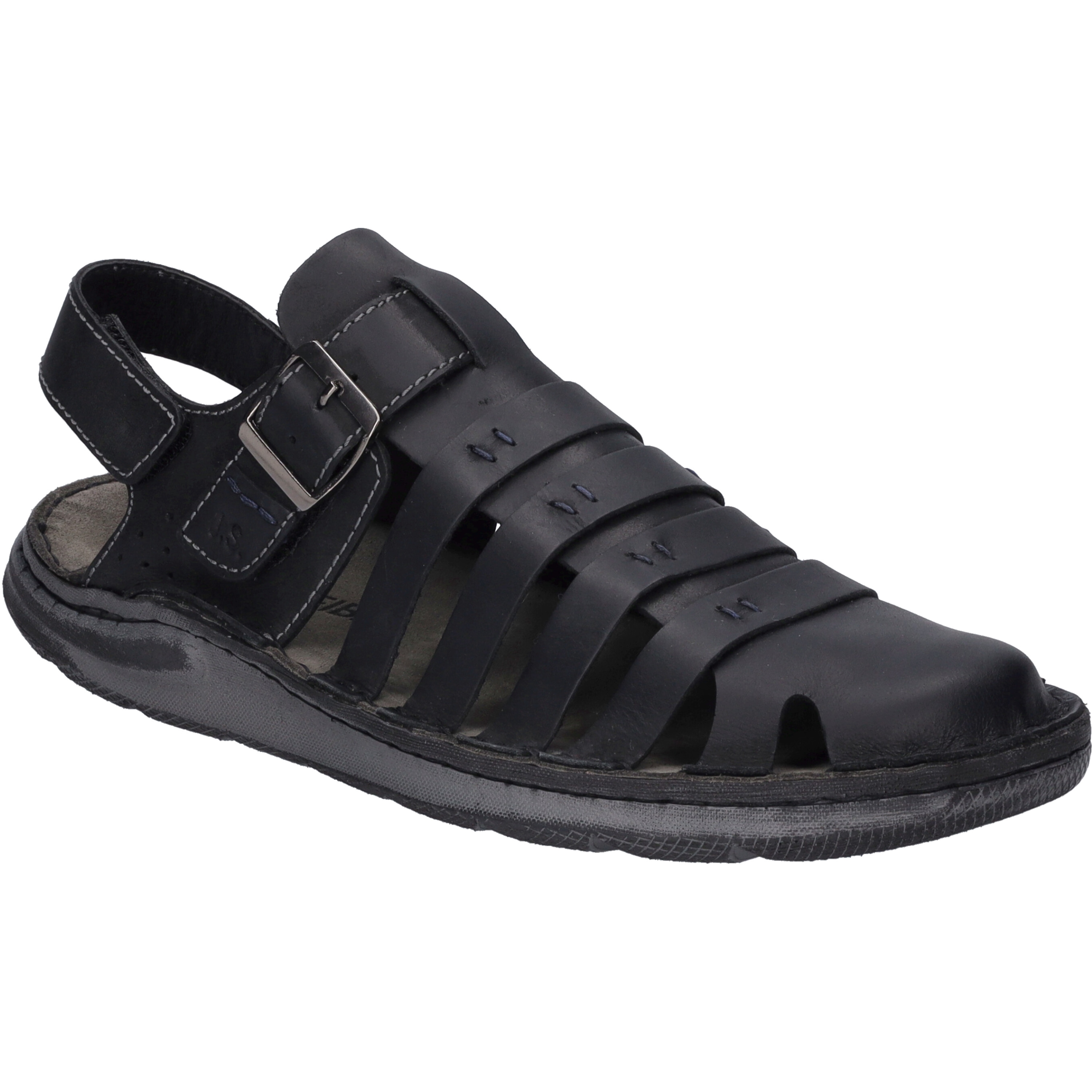 Sandale JOSEF SEIBEL "Maverick 21, schwarz", Herren, Gr. 39, schwarz, Obermaterial: 100% Rindsleder Leather cow., Schuhe Sandale