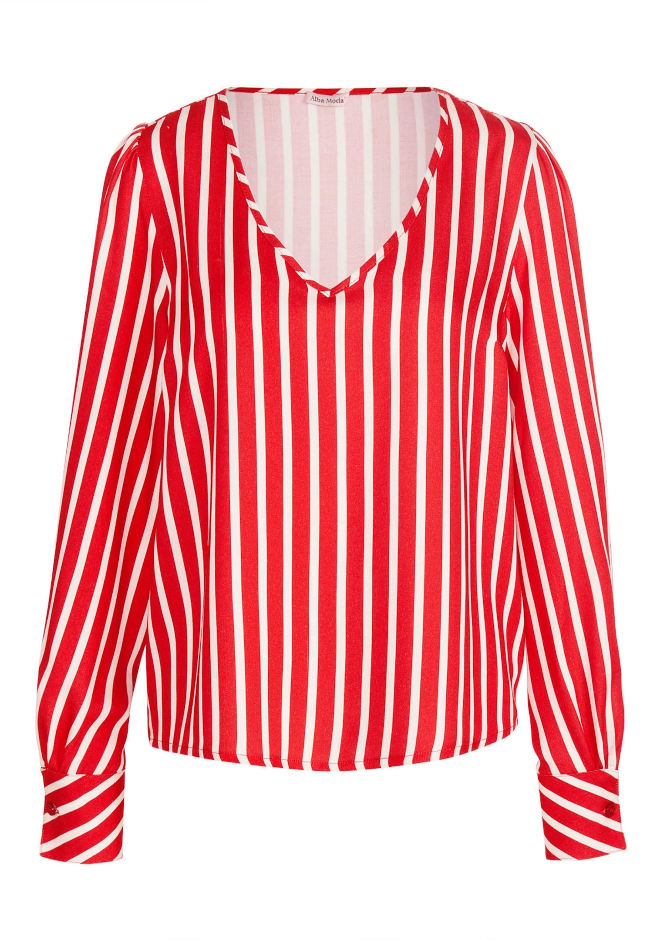 Tunika ALBA MODA "Bluse Bluse", Damen, Gr. 34, rot (koralle, creme, gestreift), Obermaterial: 100% Viskose CV., Tuniken