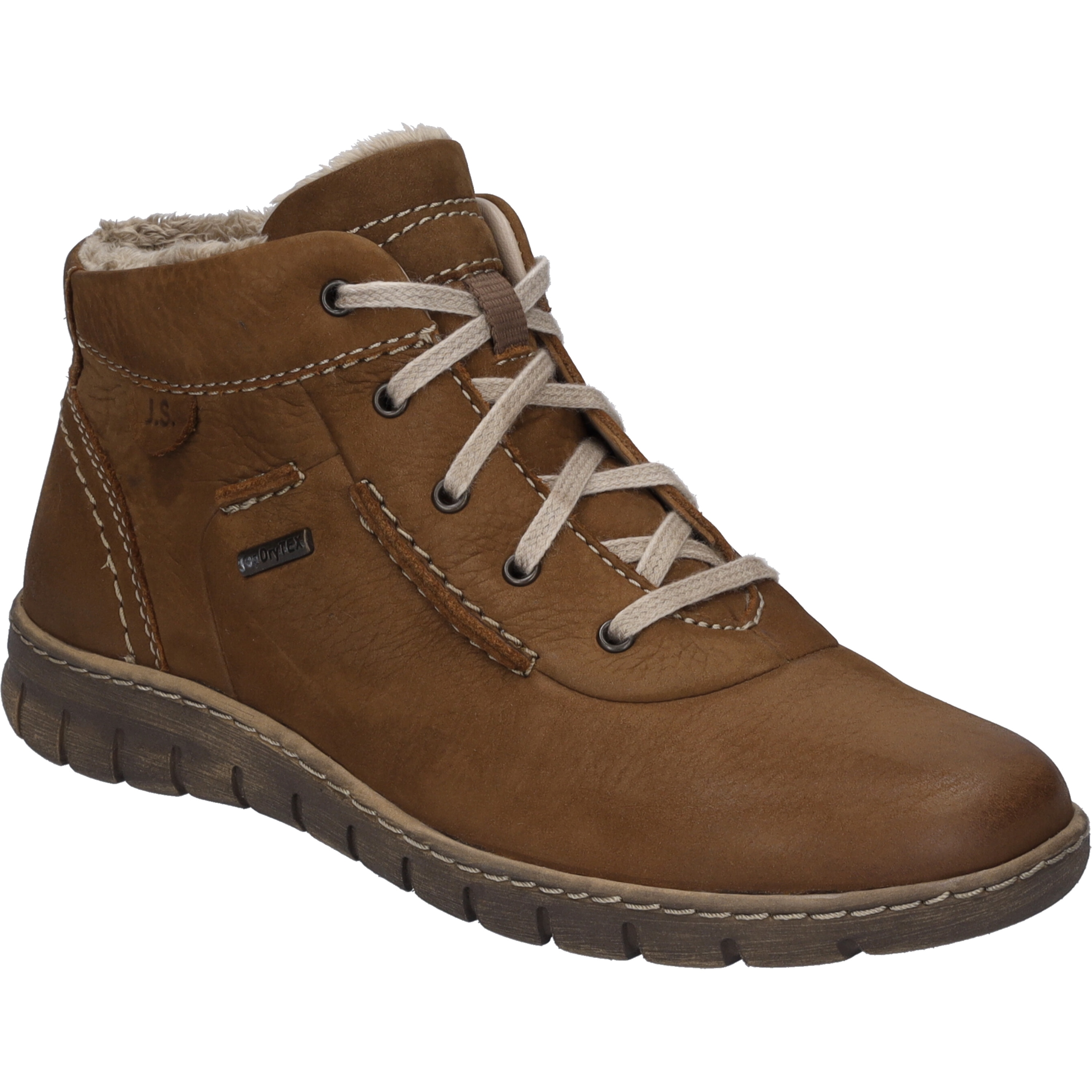 Stiefelette JOSEF SEIBEL "Steffi 53, cognac-kombi", Damen, Gr. 44, braun (cognac, kombi), Obermaterial: 100% Rindsleder Leather cow., Schuhe Stiefelette