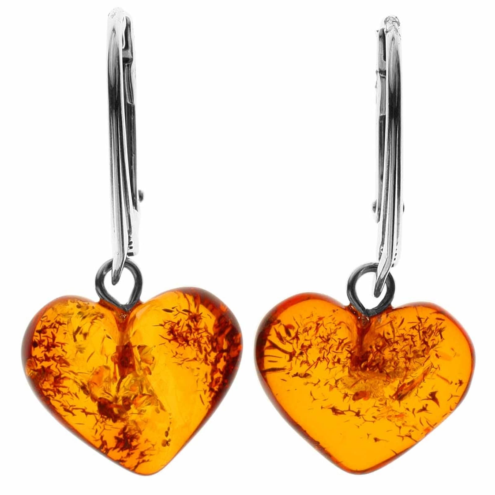 Paar Ohrhänger OSTSEE-SCHMUCK "- Herz - Silber 925/000 - Bernstein" Gr. 29, silber (silber 925, silberfarben, weiß), Ohrringe, Damen, Silber 925 (Sterlingsilber) Image