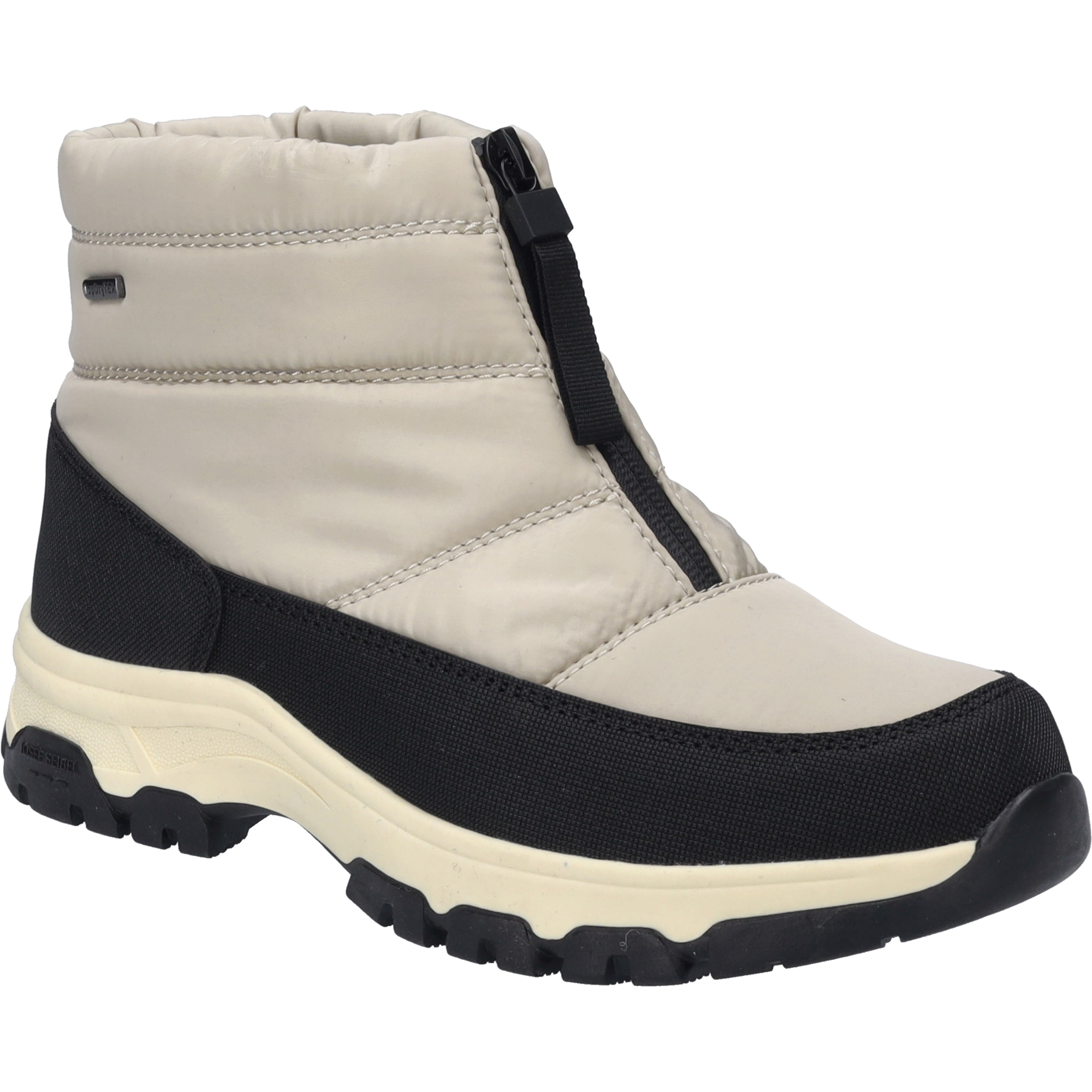 Stiefelette JOSEF SEIBEL "Davos 53, schwarz-offwhite", Damen, Gr. 37, schwarz (schwarz, sanftes weiß), Obermaterial: 100% Synthetik synthetic., Schuhe Stiefelette
