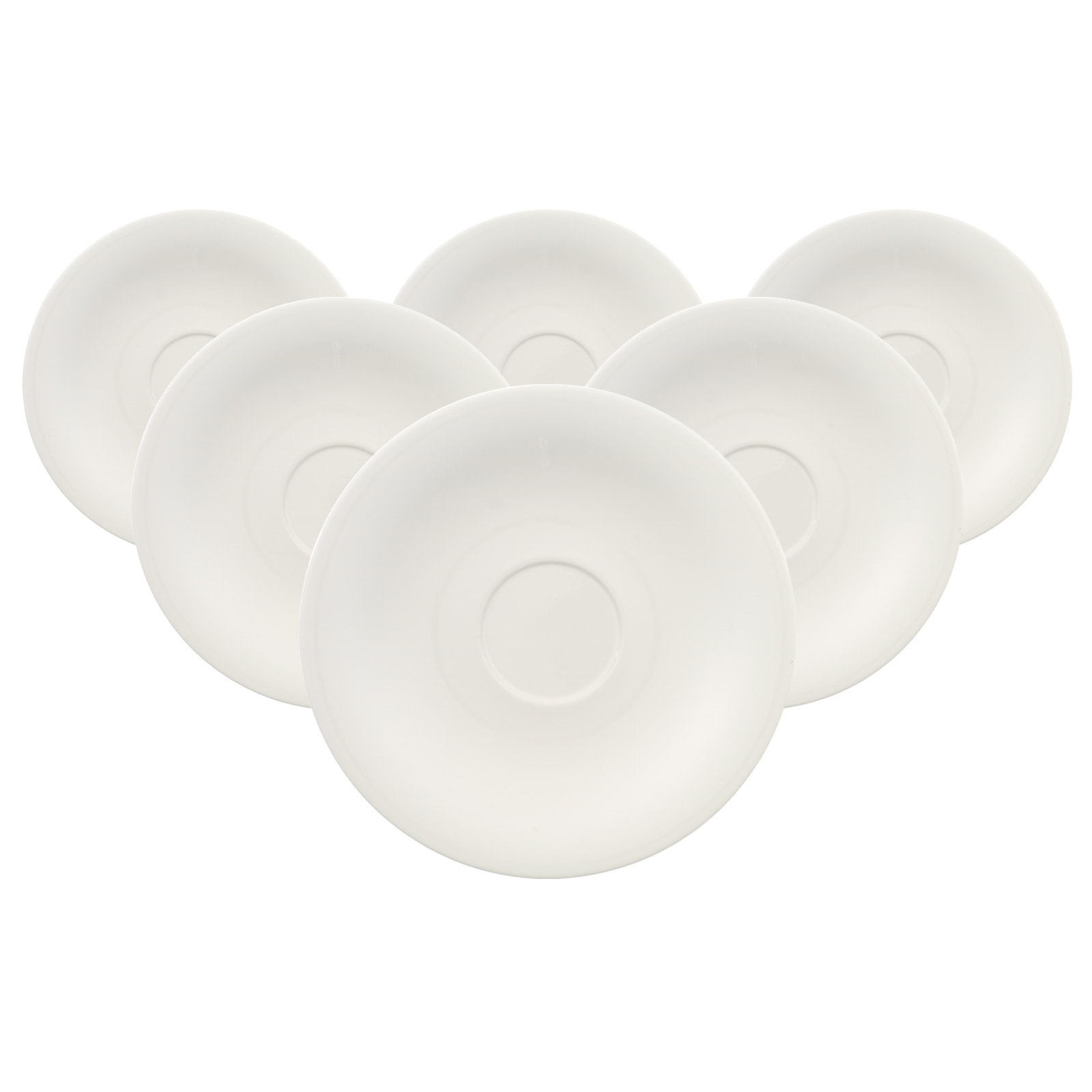 Untertasse VILLEROY & BOCH "Cappuccinountertassen New Cottage Basic ø 19 cm 6er Set weiß", weiß, Speiseteller Image