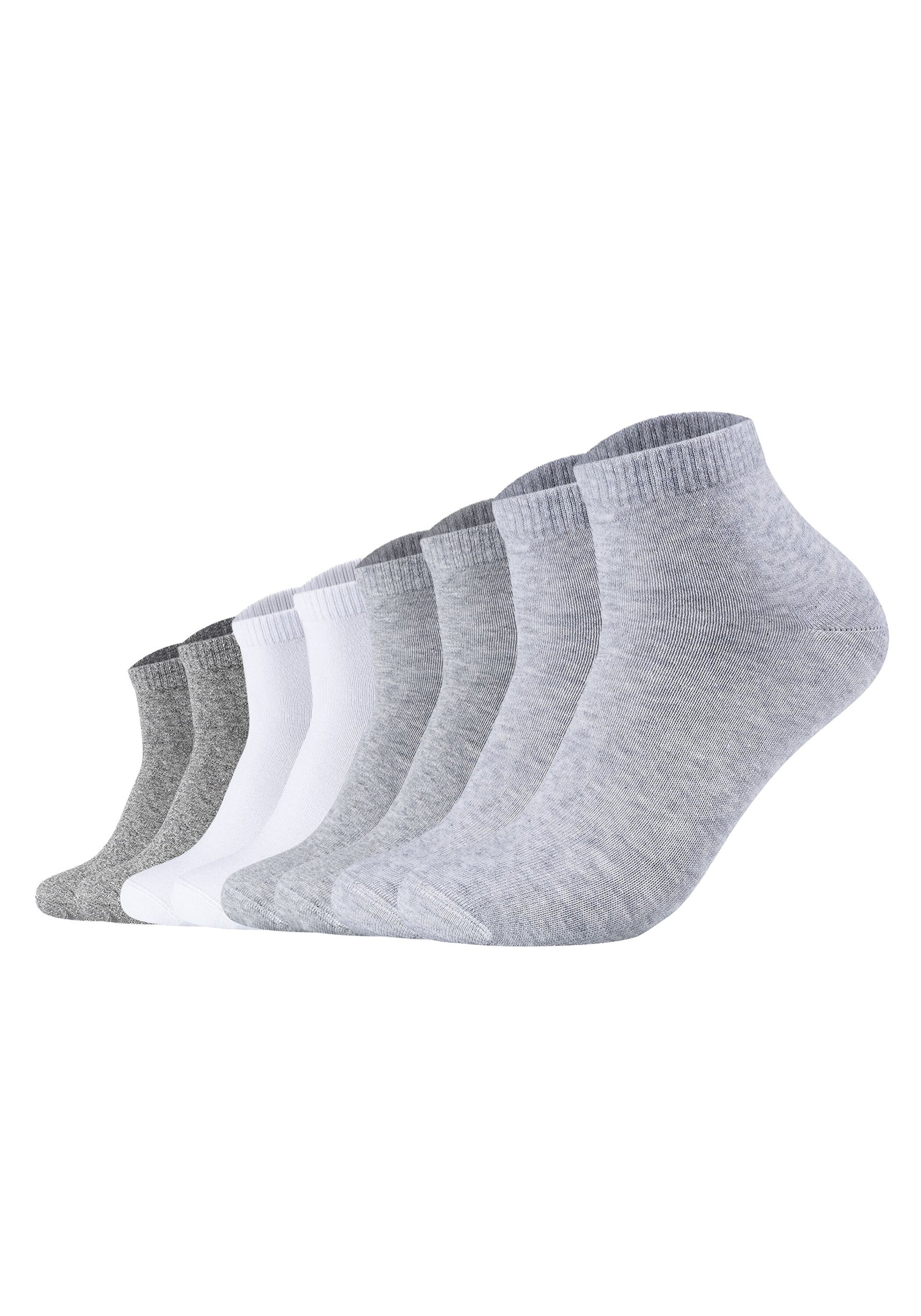 Kurzsocken S.OLIVER "Socken 8er Pack", Herren, Gr. 39-42, bunt (grau, weiß), Obermaterial: 62% Baumwolle CO. 36% Polyester PES. 2% Elasthan EL., Socken