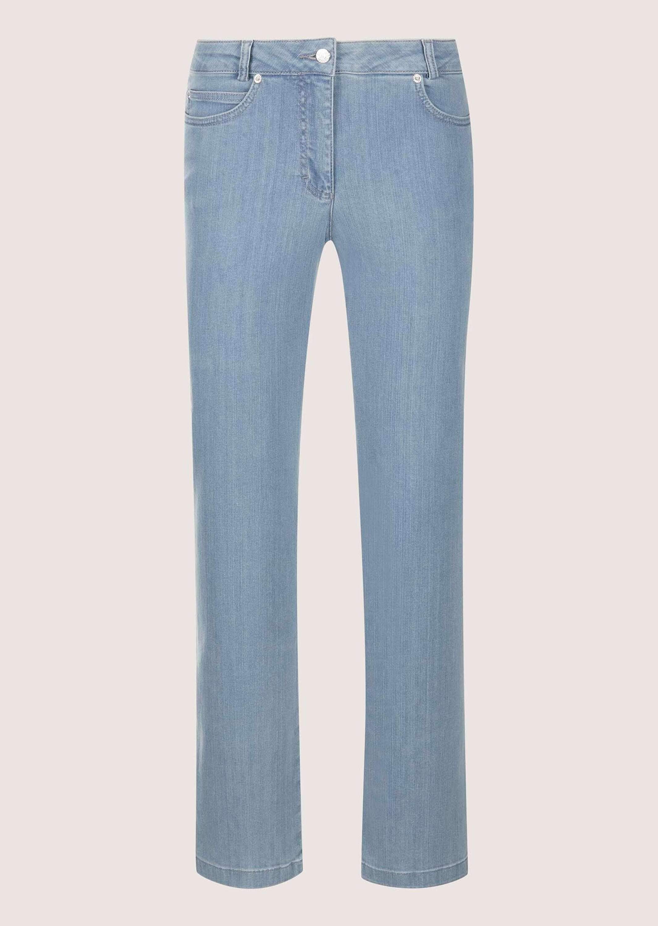 Regular-fit-Jeans MADELEINE "Denimhose Schmale Jeans im Five-Pocket-Style", Damen, Gr. 21, N + K Gr, beige (bleached), Obermaterial: 95% Baumwolle CO. 5% Elasthan EL., Jeans