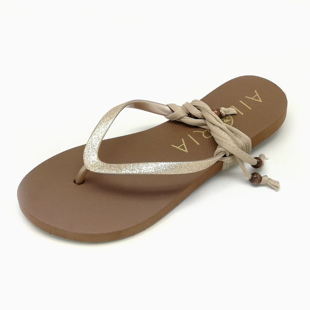 Zehentrenner AILORIA "Zehensandalen PAMPELONNE", Damen, Gr. 35, gold, Obermaterial: 100% PVC PVC., Schuhe Zehentrenner