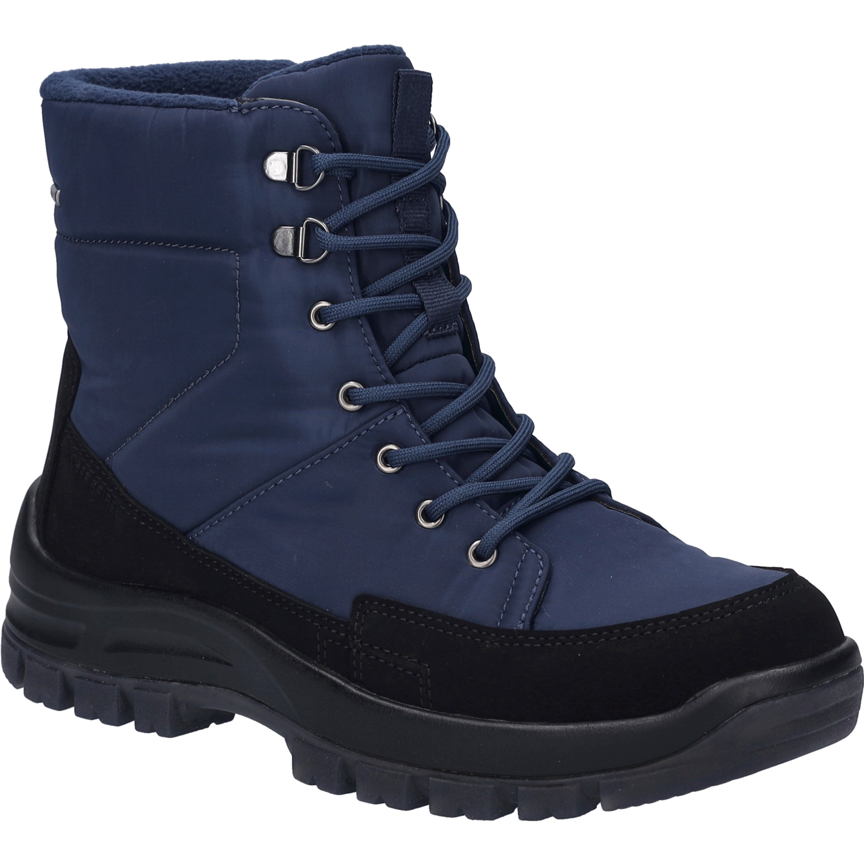 Stiefelette JOSEF SEIBEL "Alaska 50, schwarz-blau", Damen, Gr. 47, schwarz (schwarz, blau), Obermaterial: 100% Textilmaterial TEXMAT., Schuhe Stiefelette