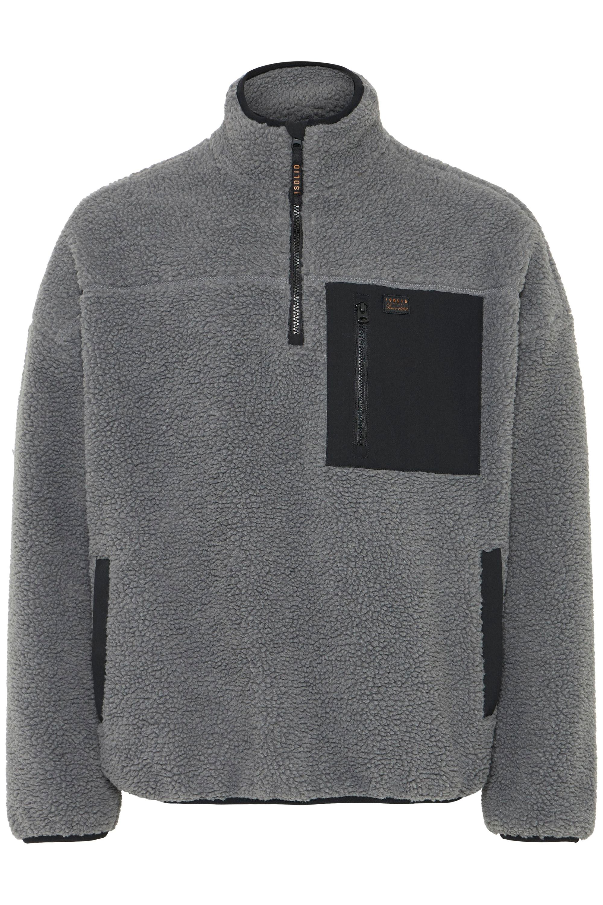 Plüschjacke SOLID "Plüschjacke SDMCWAIN", Herren, Gr. M, grau (iron gate), Obermaterial: 100% Polyester PES., Jacken