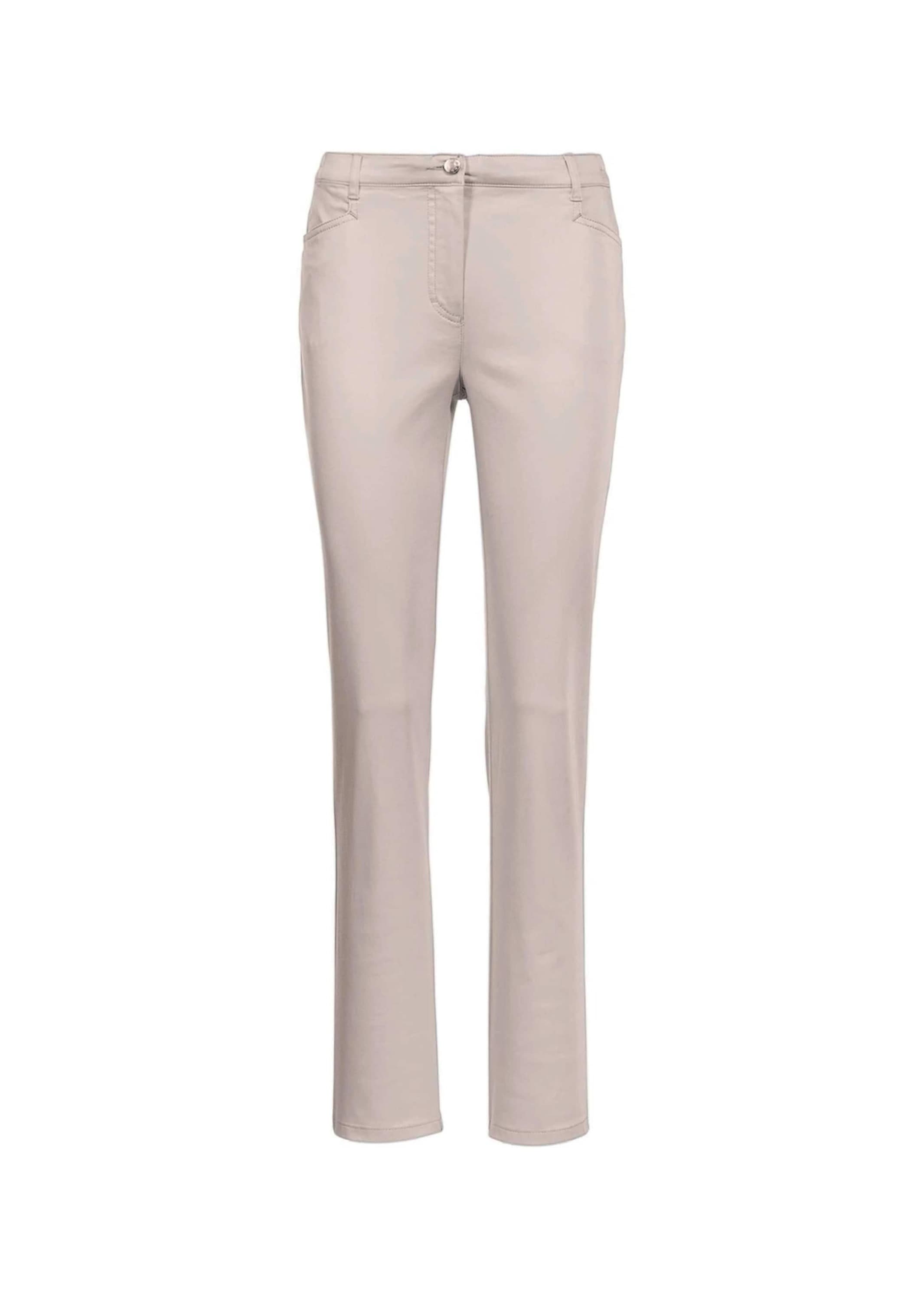 Stoffhose GOLDNER "Kurzgröße Baumwollhose mit Dehnbund", Damen, Gr. 23, K-Gr, beige (kitt), Obermaterial: 98% Baumwolle CO. 2% Elasthan EL., normal, Hosen Stoffhose, Ohne Image