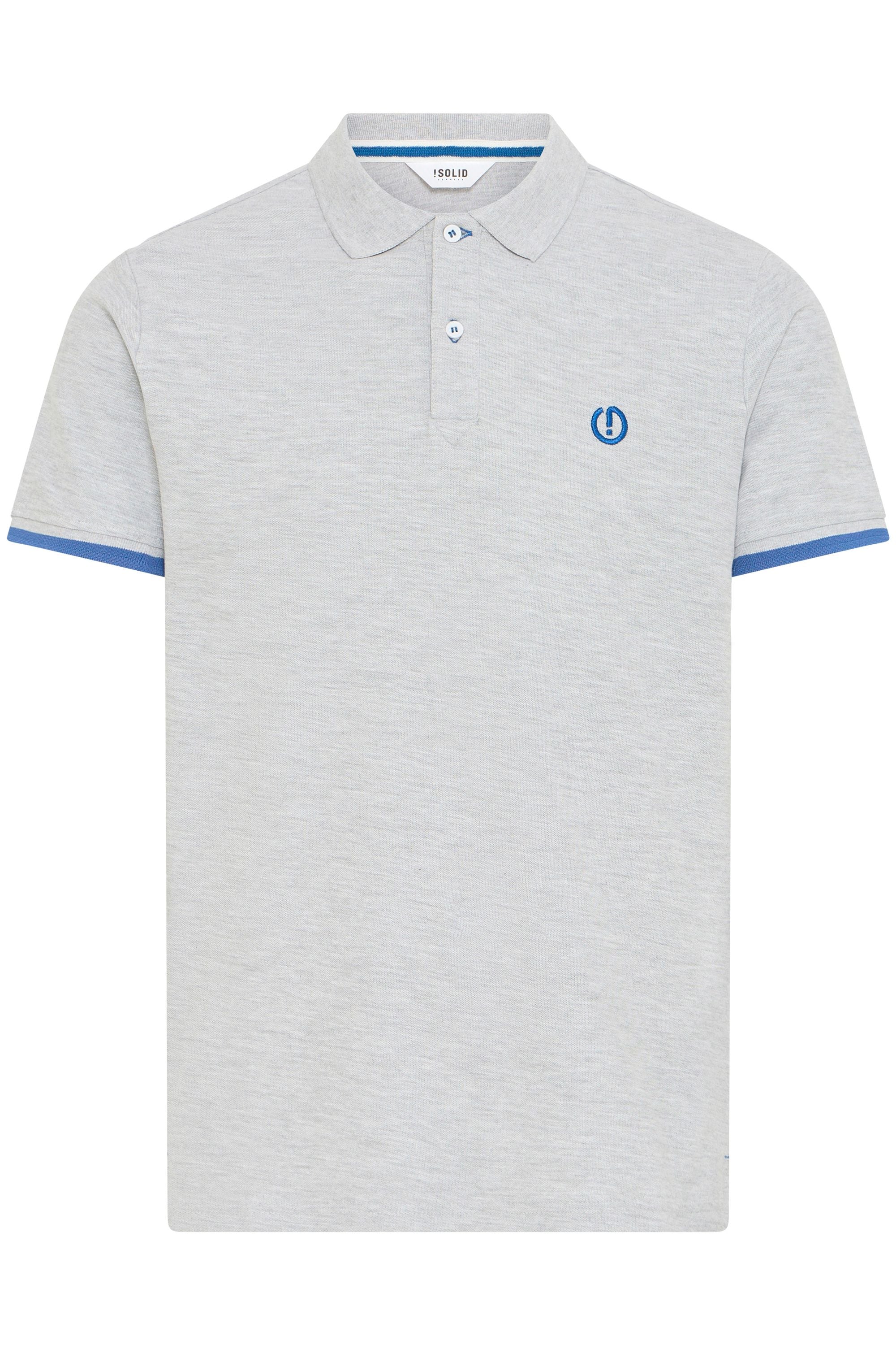 Poloshirt SOLID "Poloshirt SDBenjaminPolo", Herren, Gr. M, grau (lig grau m), Obermaterial: 60% Baumwolle CO. 40% Polyester PES., Shirts