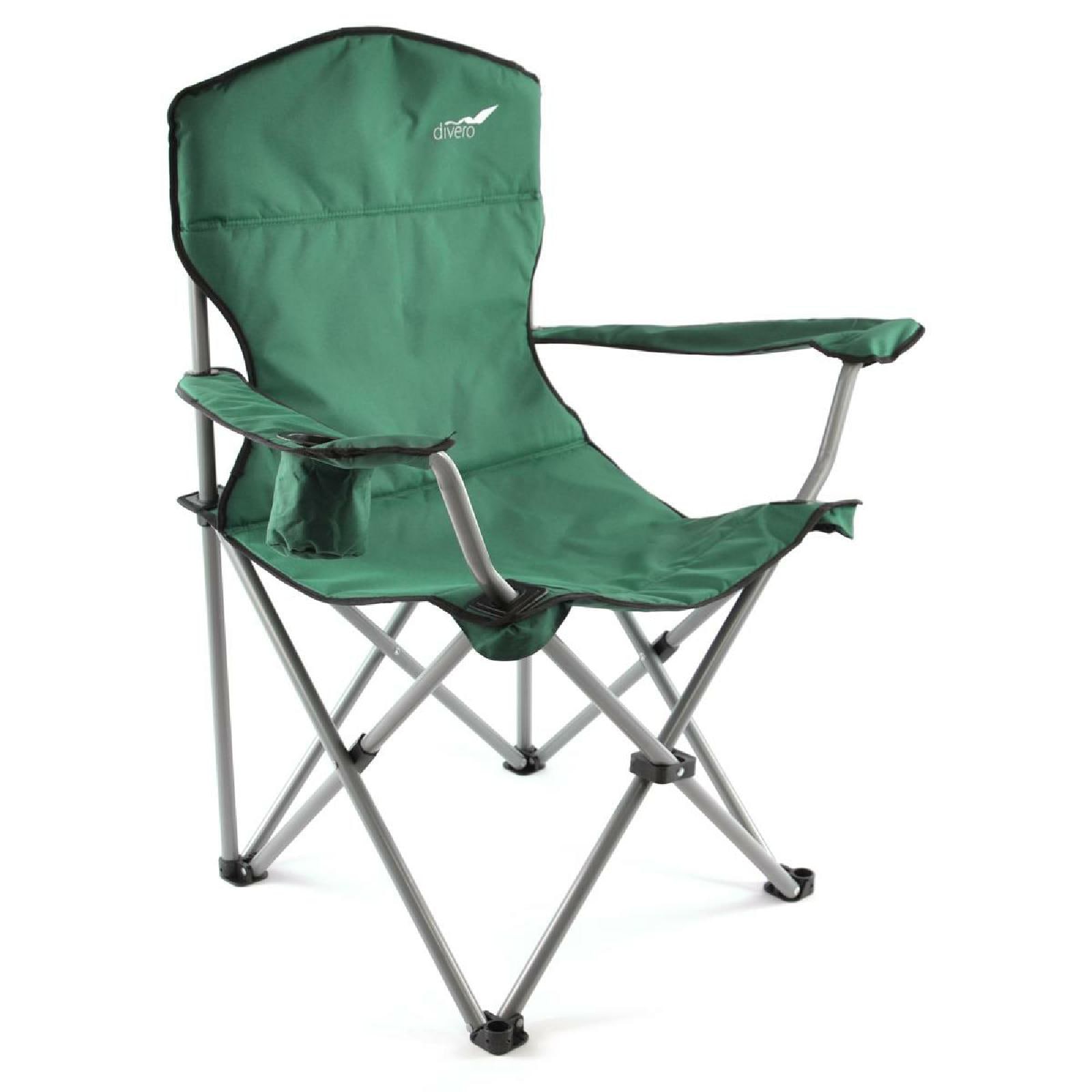 Gartenstuhl VCM "XL Angelstuhl Getränkehalter Campingstuhl klappbar", grün, Obermaterial: 100% Metall MT., Stühle, Gartenstuhl