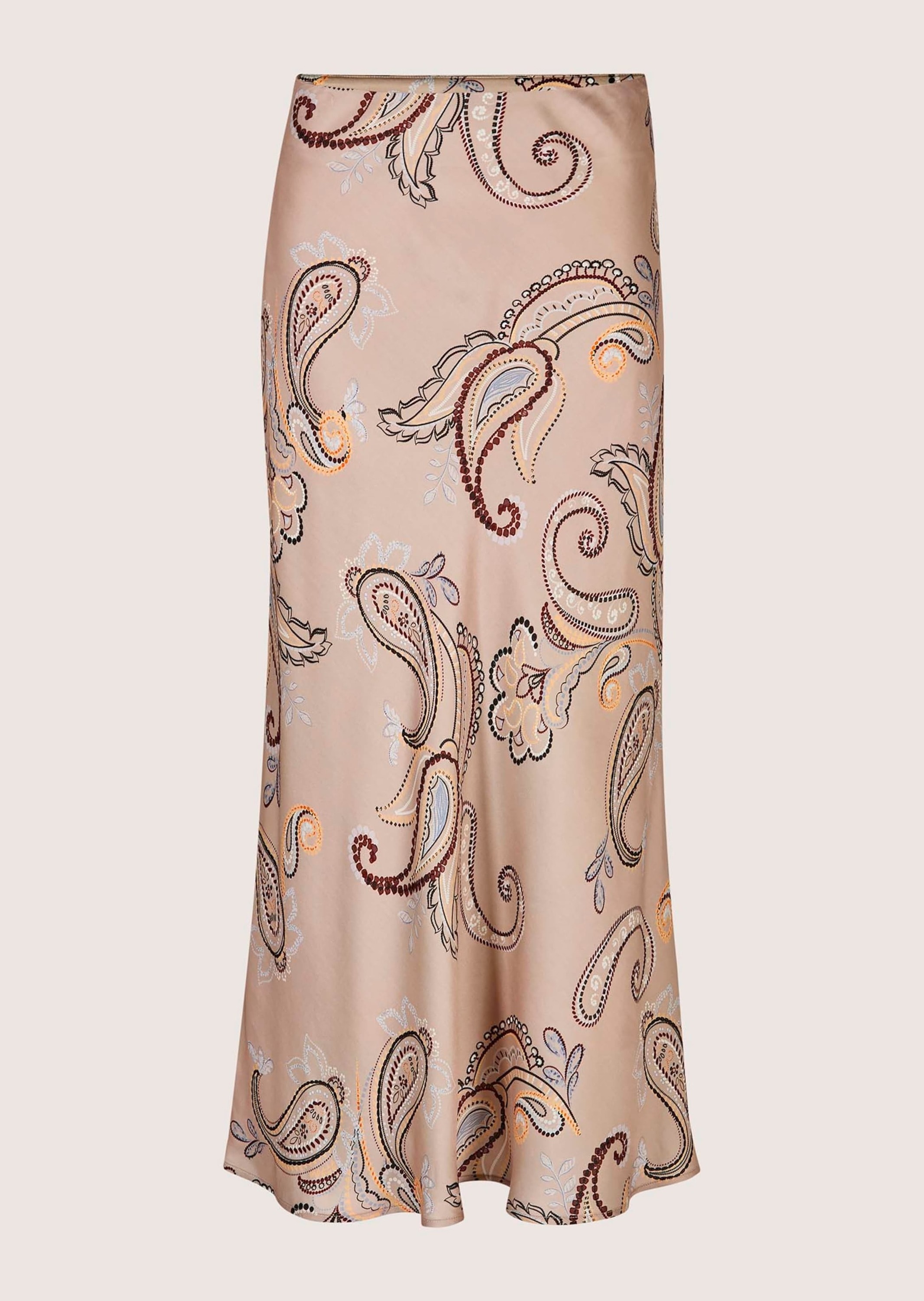 Midirock MADELEINE "Paisley-Rock Eleganter Look im Paisley-Design", Damen, Gr. 40, beige (mandel, multicolor), Obermaterial: 100% Viskose CV., Modern, Röcke