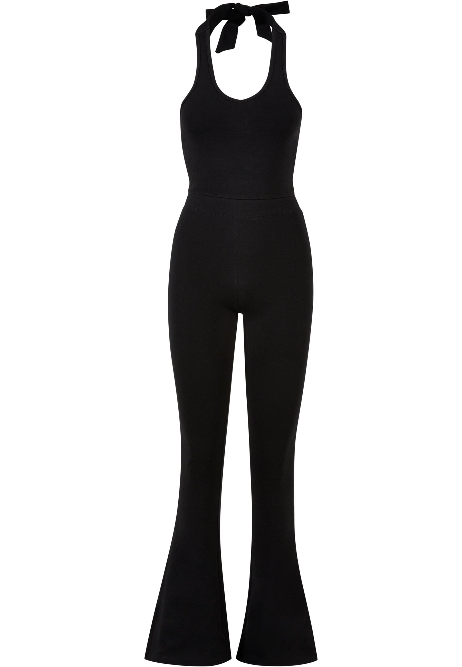 Jumpsuit URBAN CLASSICS "Urban Classics Damen", Damen, Gr. XXL, US-Größen, schwarz, 95% Baumwolle, 5% Elasthan, unifarben, Overalls Jumpsuit