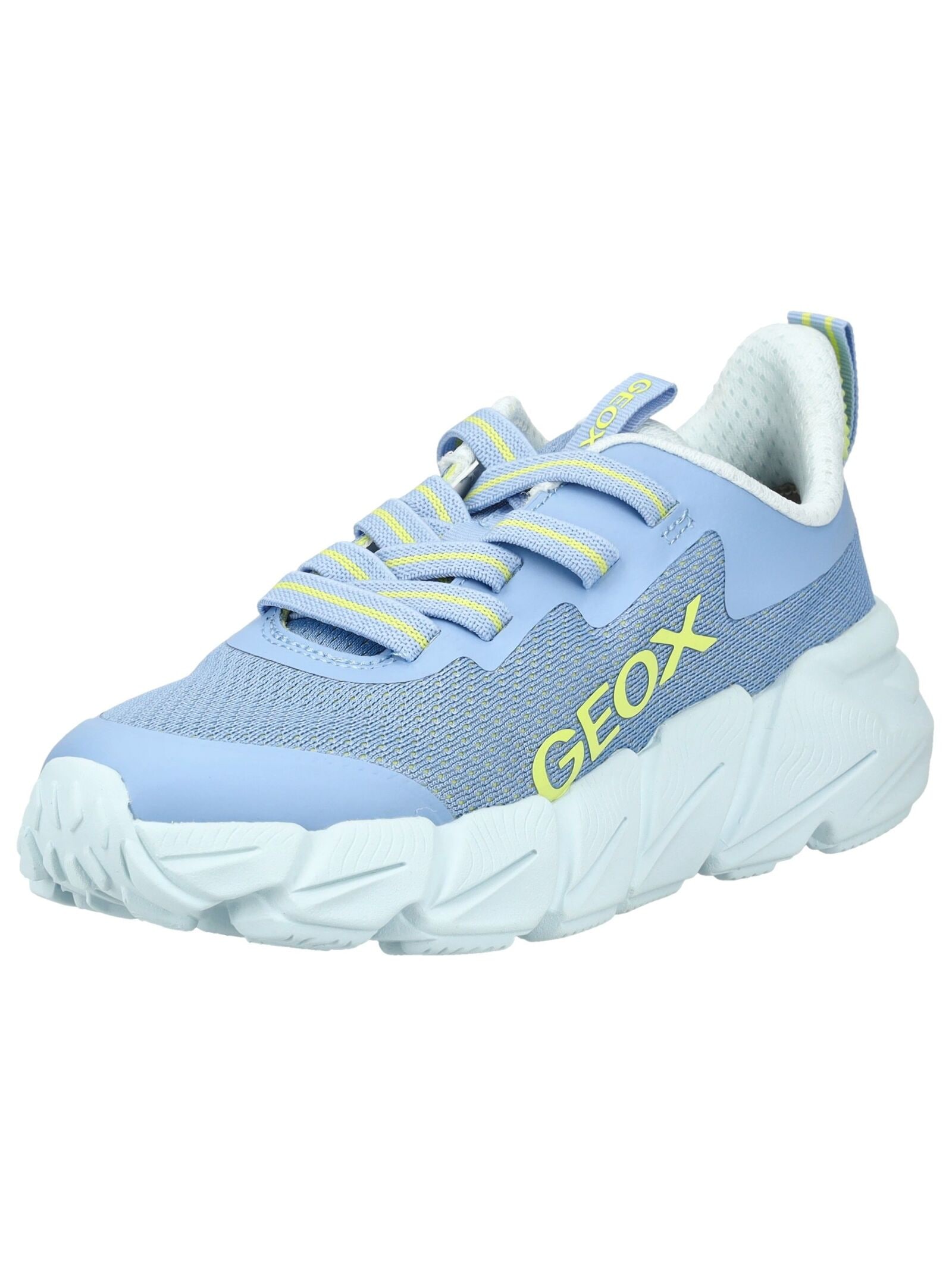 Sneaker GEOX "Geox Sneaker Lederimitat/Textil", Damen, Gr. 34, hellblau, Lederimitat, Textil, Schuhe Sneaker