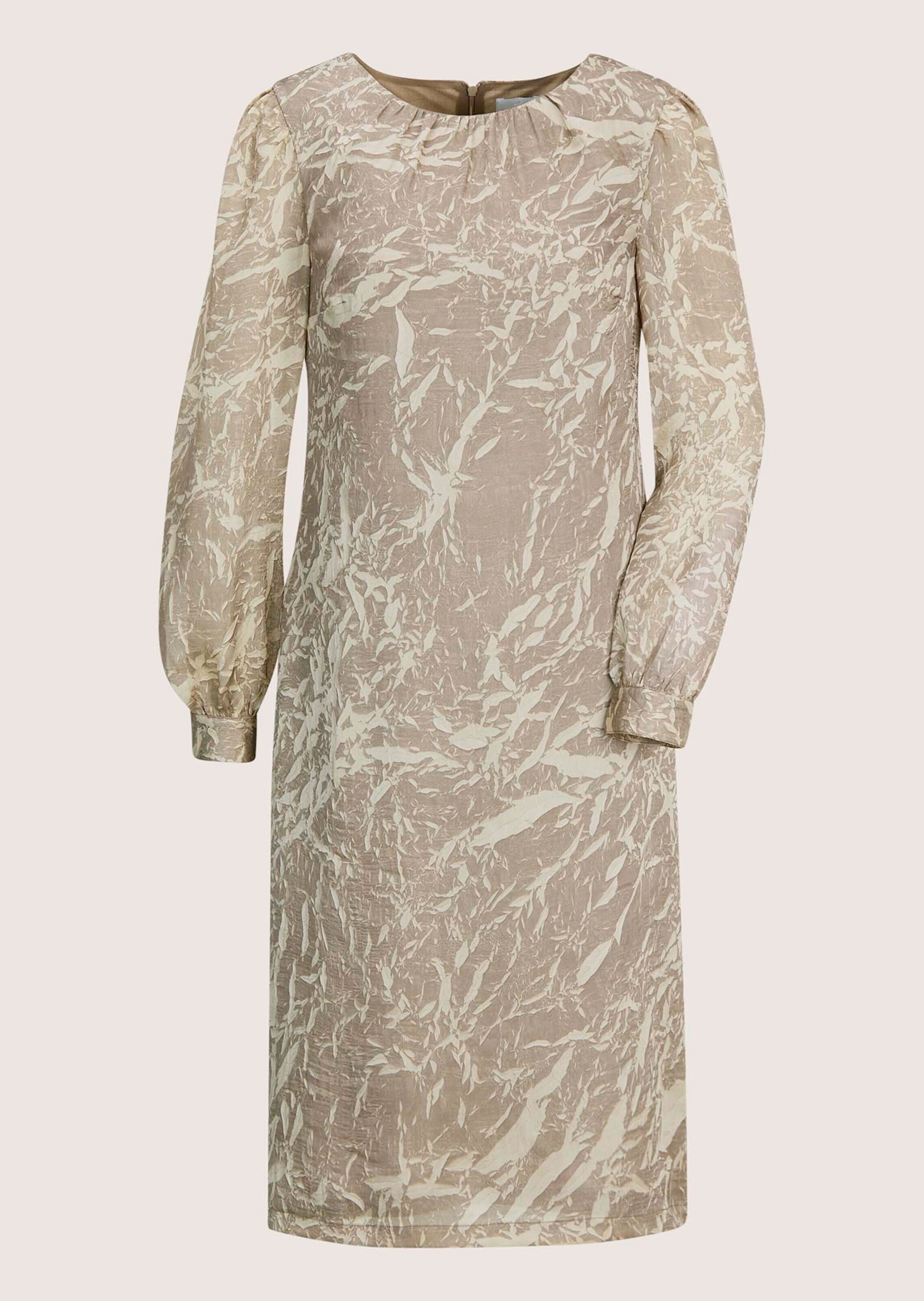 Sommerkleid MADELEINE "Kleid Modernes Crash-Kleid mit Two-Tone-Effekt", Damen, Gr. 36, N-Gr, weiß (cappuccino, wollweiß, melange), Obermaterial: 100% Polyester PES., Modern, Kleider Sommerkleid, Kleid mit Crash & Two-Ton Effekt