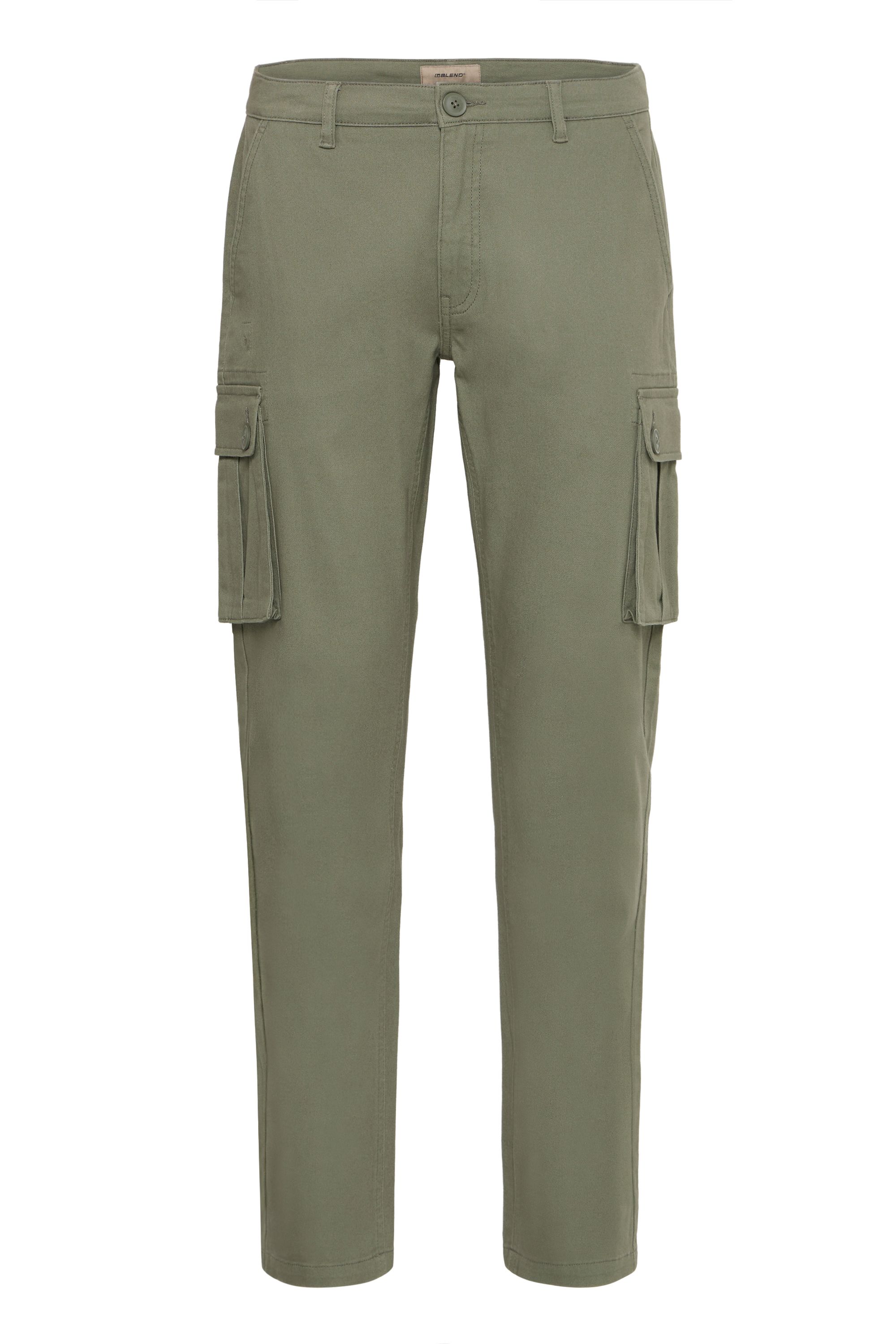 Cargohose BLEND "Cargohose BHKallen", Herren, Gr. 30/34, Länge 34, grün (dusty olive), Obermaterial: 99% Baumwolle CO. 1% Elasthan EL., Hosen Cargohose