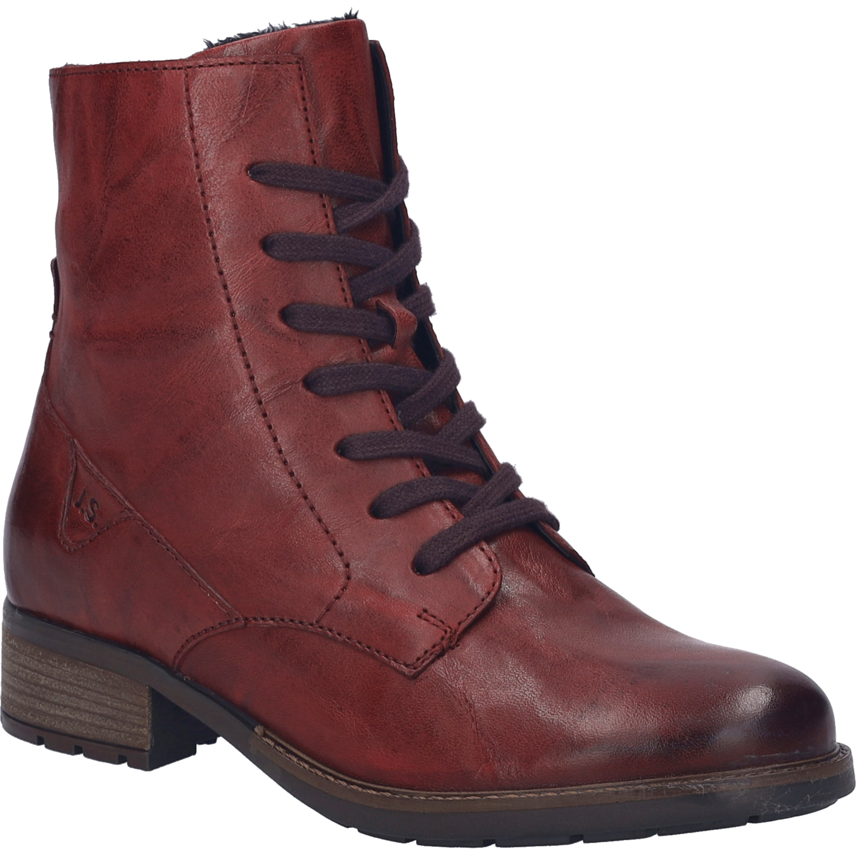 Stiefelette JOSEF SEIBEL "Kate 17, bordeaux", Damen, Gr. 40, rot (bordeaux), Obermaterial: 100% Rindsleder Leather cow., Schuhe Stiefelette
