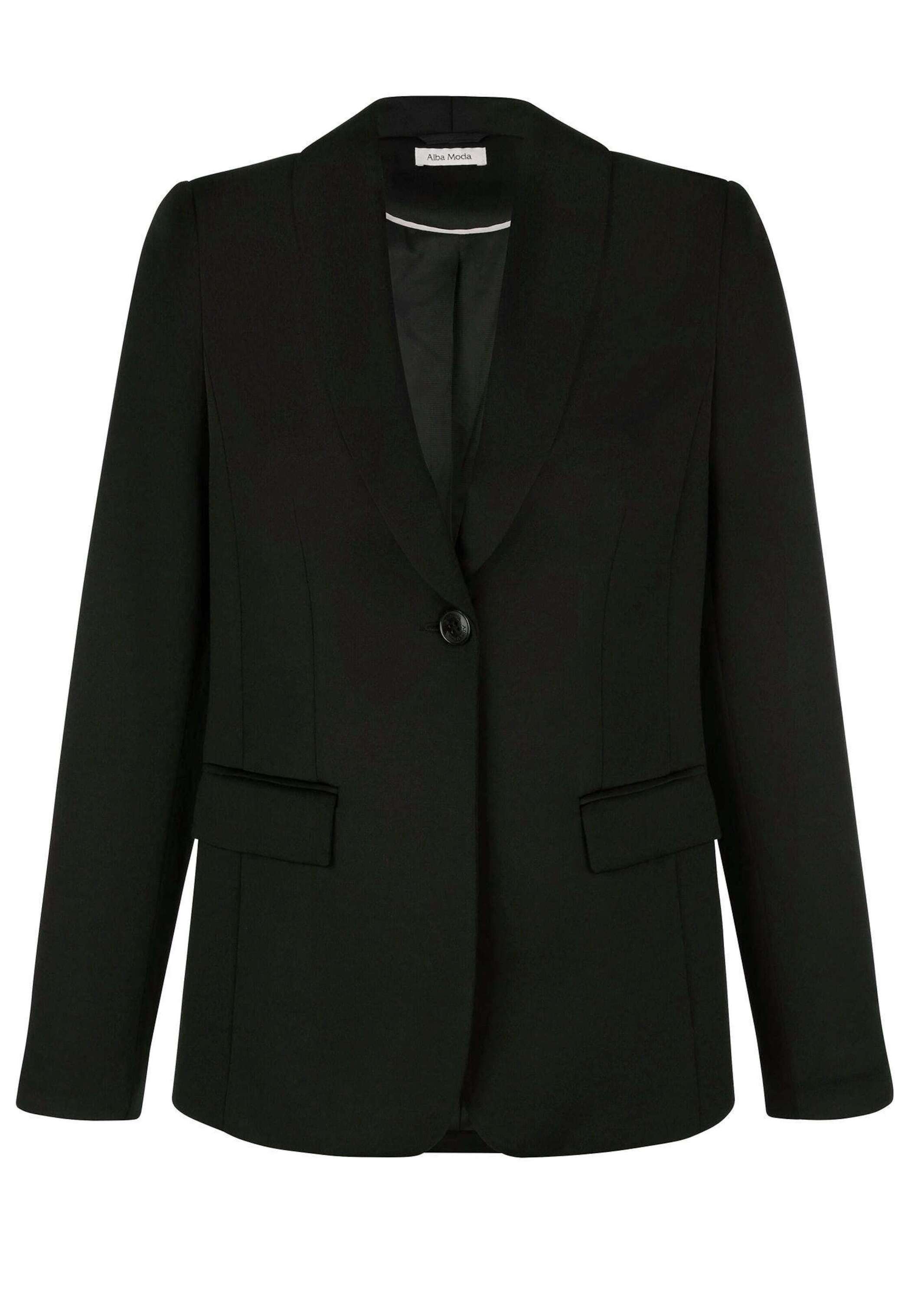 Jackenblazer ALBA MODA "Blazer Blazer mit Schalkragen", Damen, Gr. 40, schwarz, Obermaterial: 95% Polyester PES. 5% Elasthan EL., Blazer