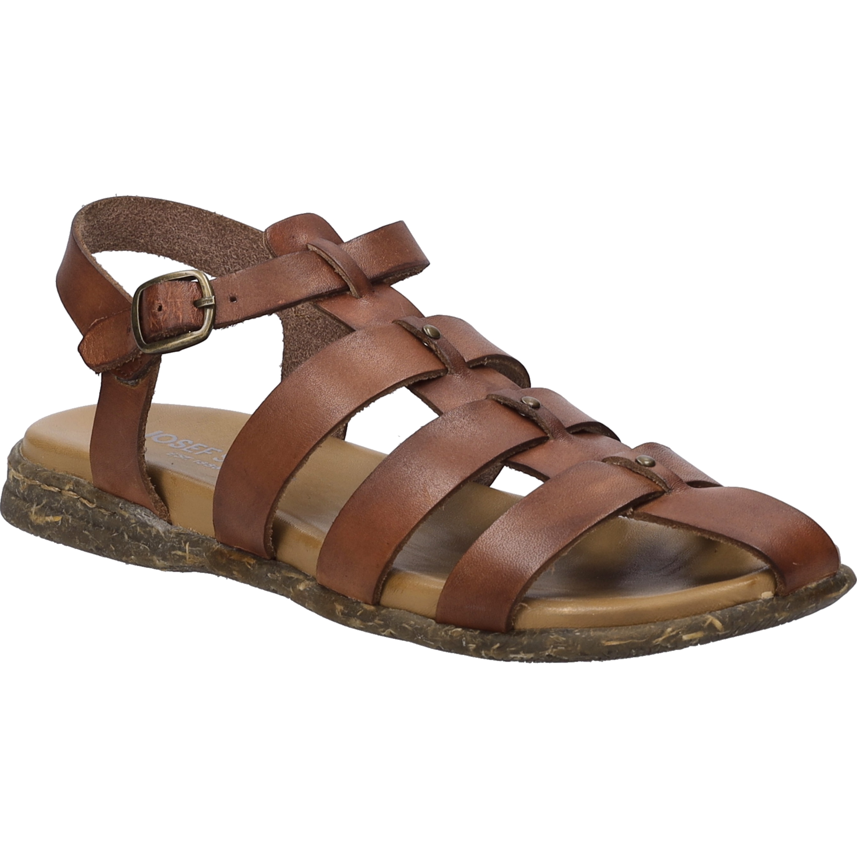 Sandale JOSEF SEIBEL "Fabricia 04, cognac", Damen, Gr. 41, braun (cognac), Obermaterial: 100% Rindsleder Leather cow., Schuhe Sandale