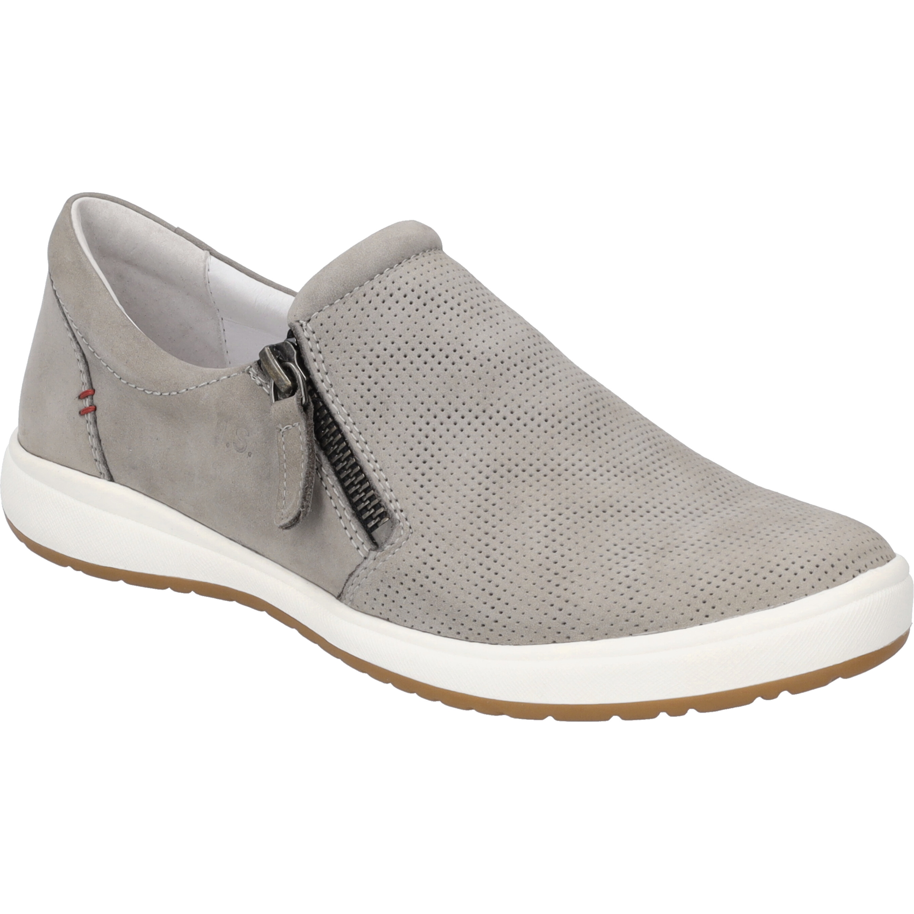 Slipper JOSEF SEIBEL "Caren 22, grau", Damen, Gr. 38, grau, Obermaterial: 100% Rindsleder Leather cow., Schuhe Slipper